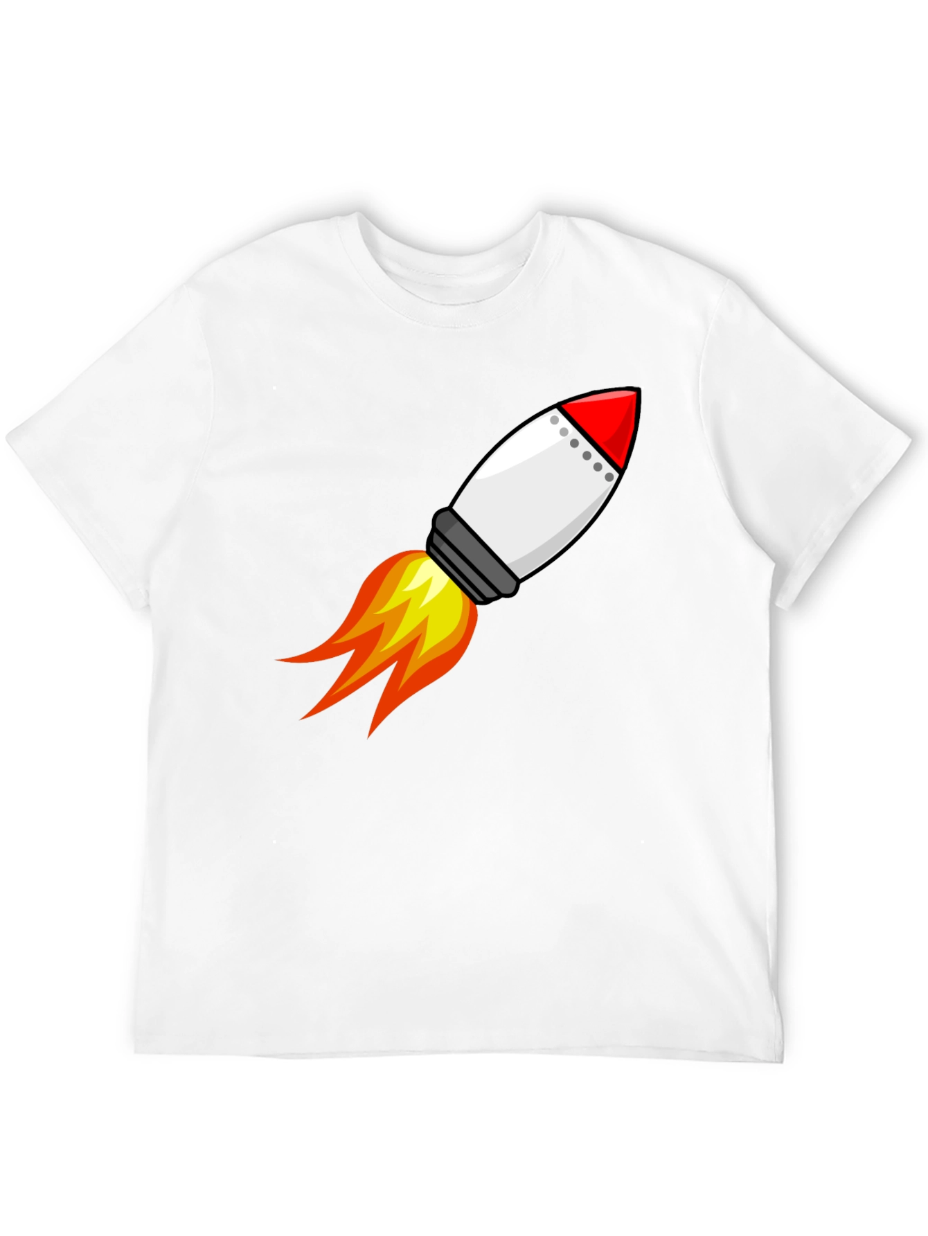 Rocket Launch Graphic Tee - Black Cotton T-Shirt
