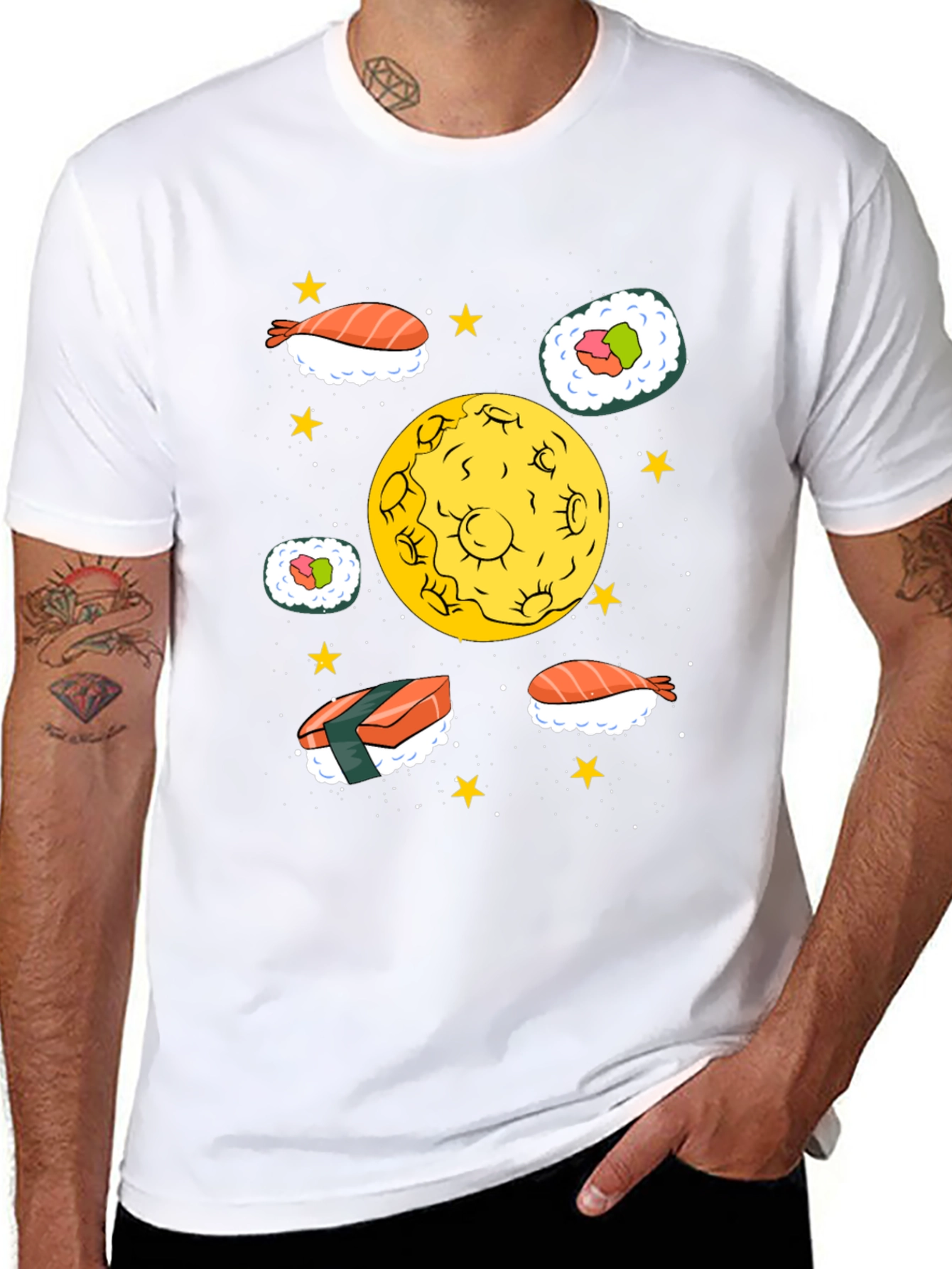 Sushi Moon Black Graphic Tee