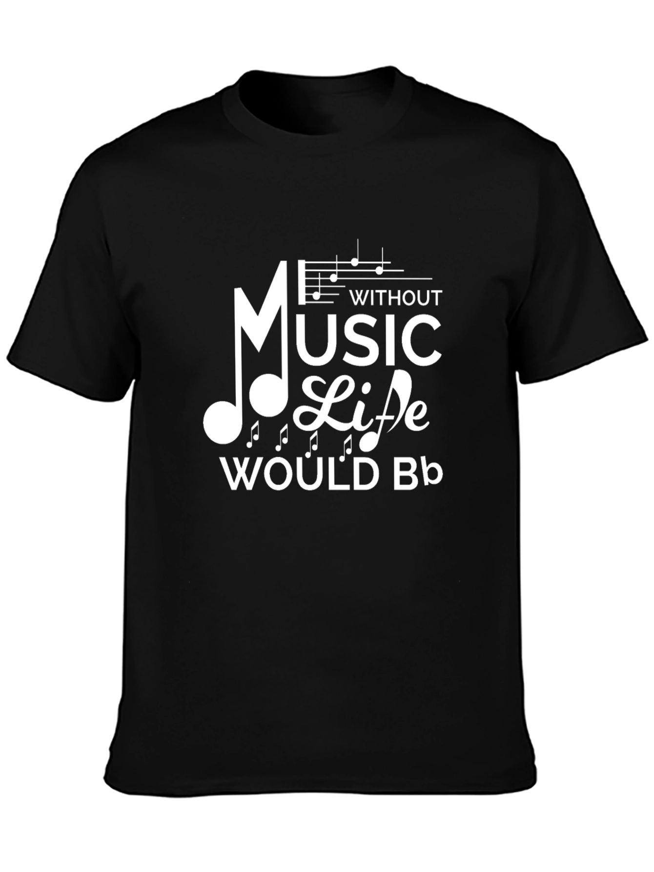 Music Life Graphic Tee - Black Cotton T-Shirt