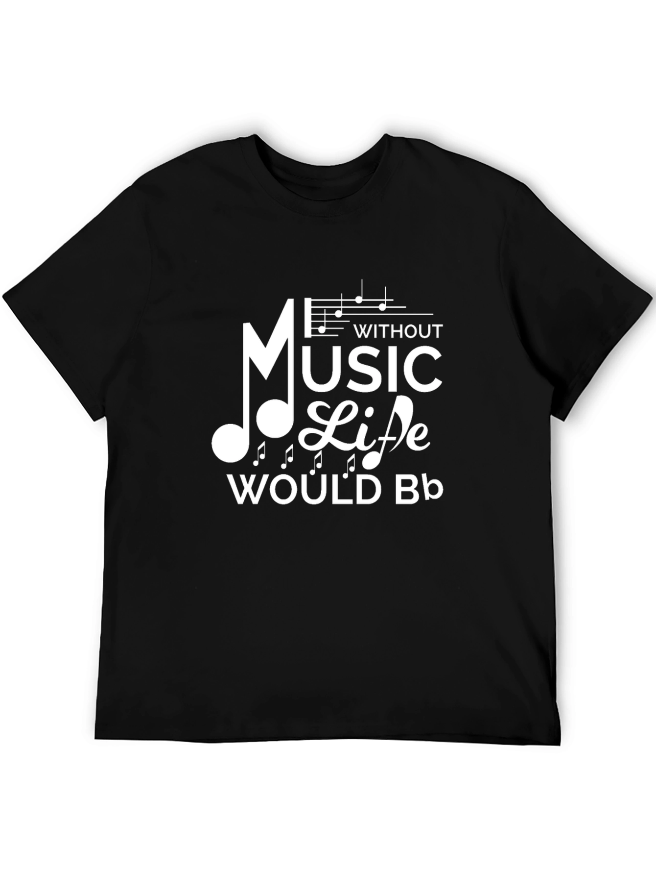 Music Life Graphic Tee - Black Cotton T-Shirt
