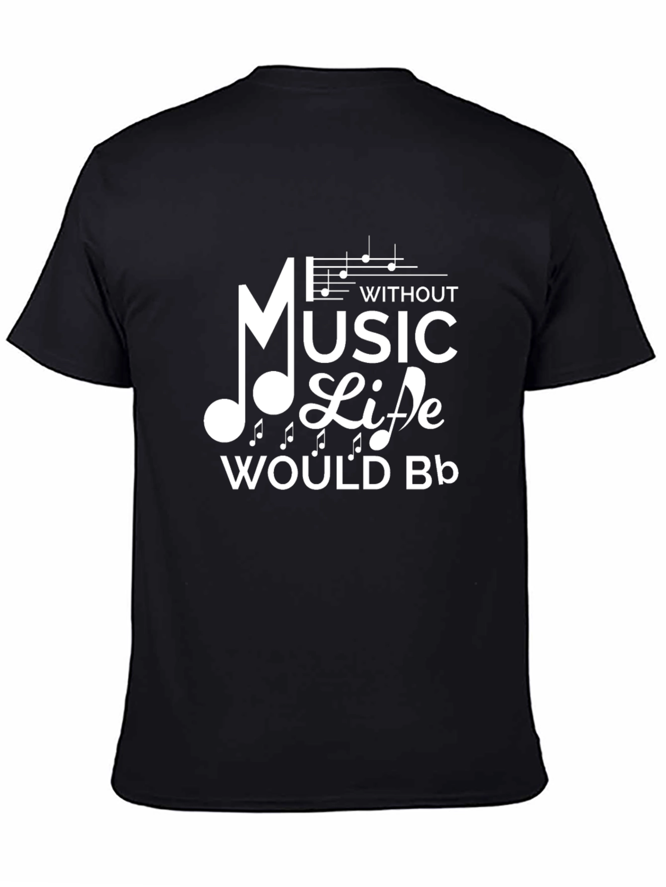 Music Life Graphic Tee - Black Cotton T-Shirt