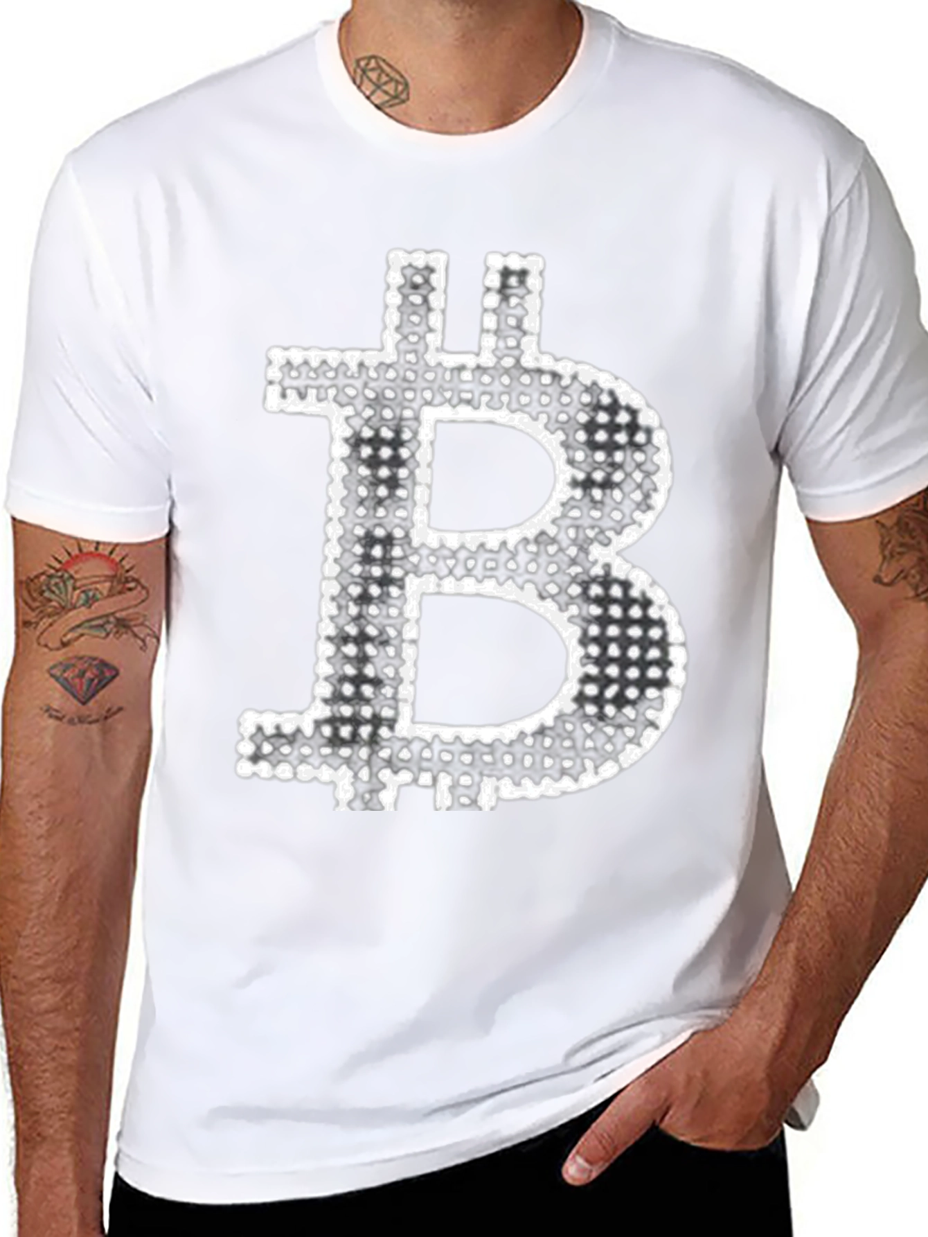 Bitcoin Graphic Print Black T-Shirt