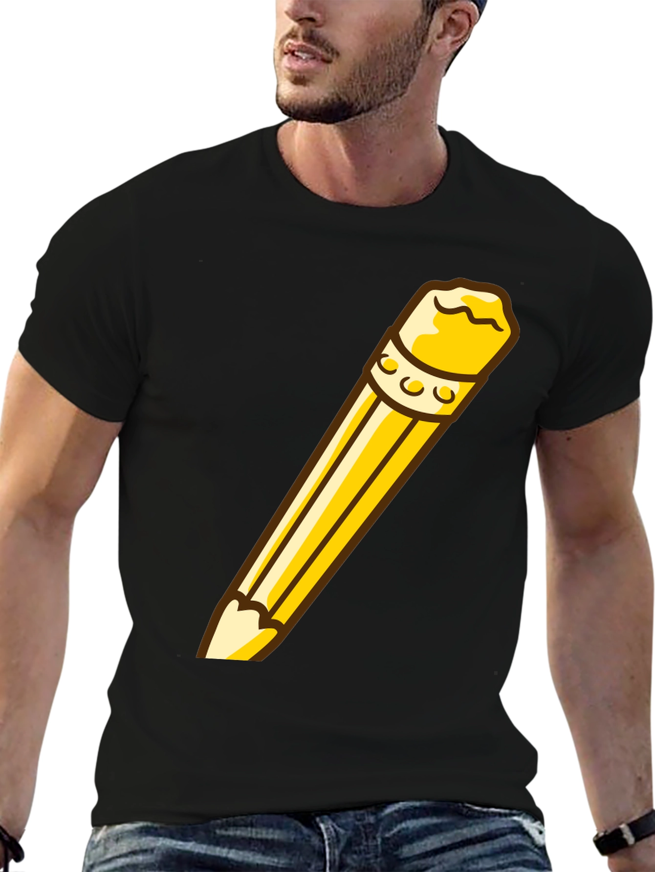 Pencil Graphic Black T-Shirt