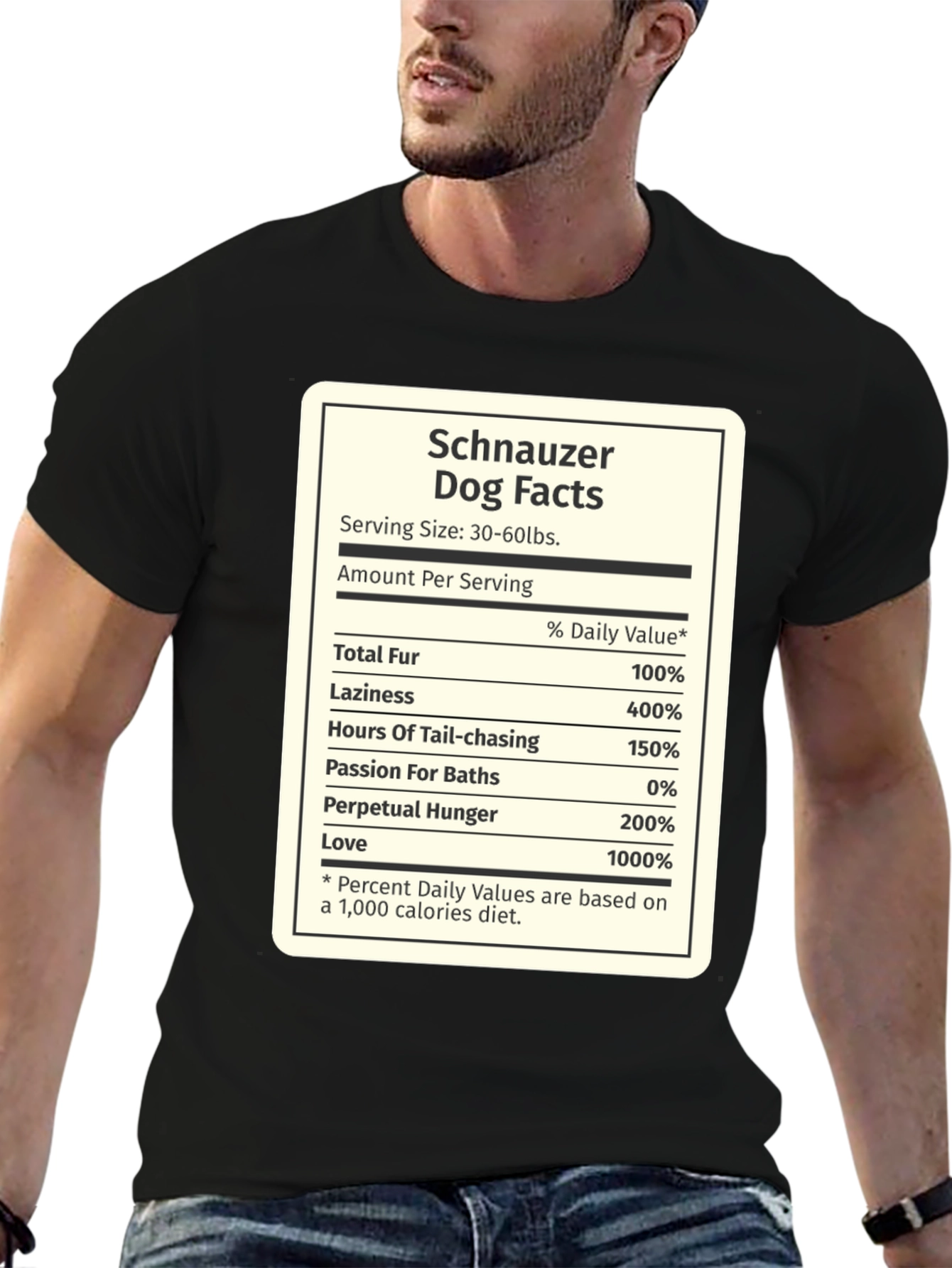 Schnauzer Nutrition Facts T-Shirt – Funny Dog Lover Tee