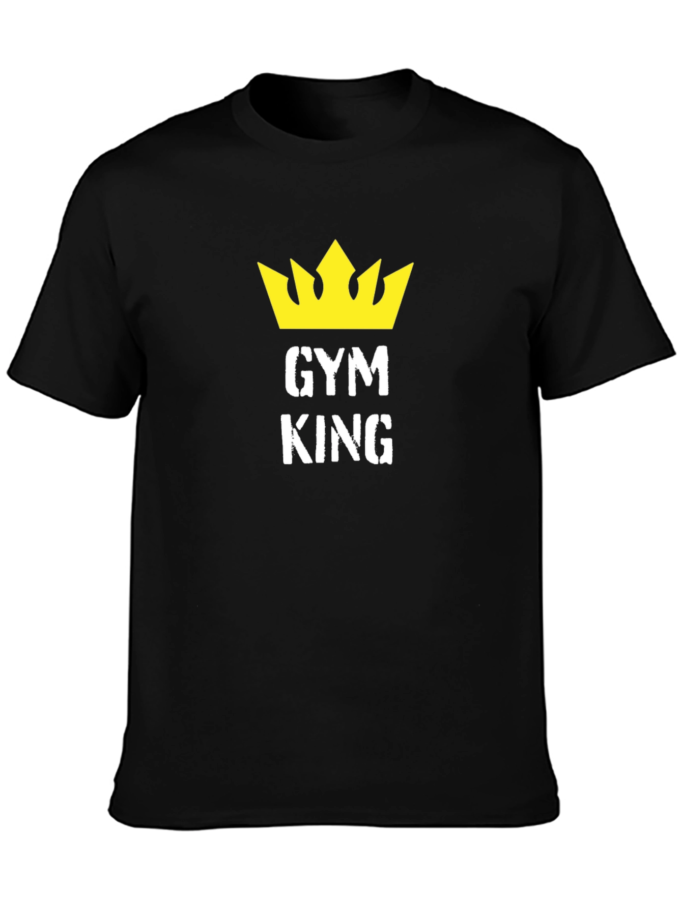 Gym King Black T-Shirt with Crown Graphic