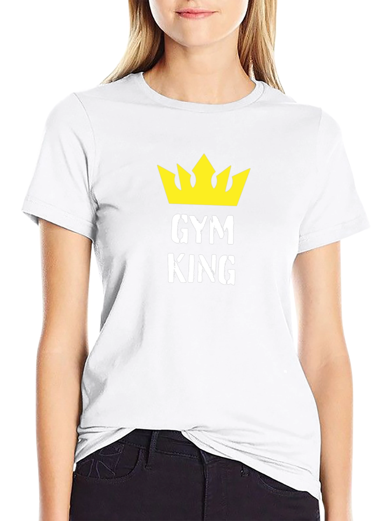 Gym King Black T-Shirt with Crown Graphic