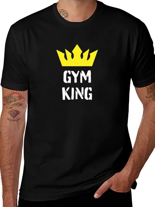 Gym King Black T-Shirt with Crown Graphic