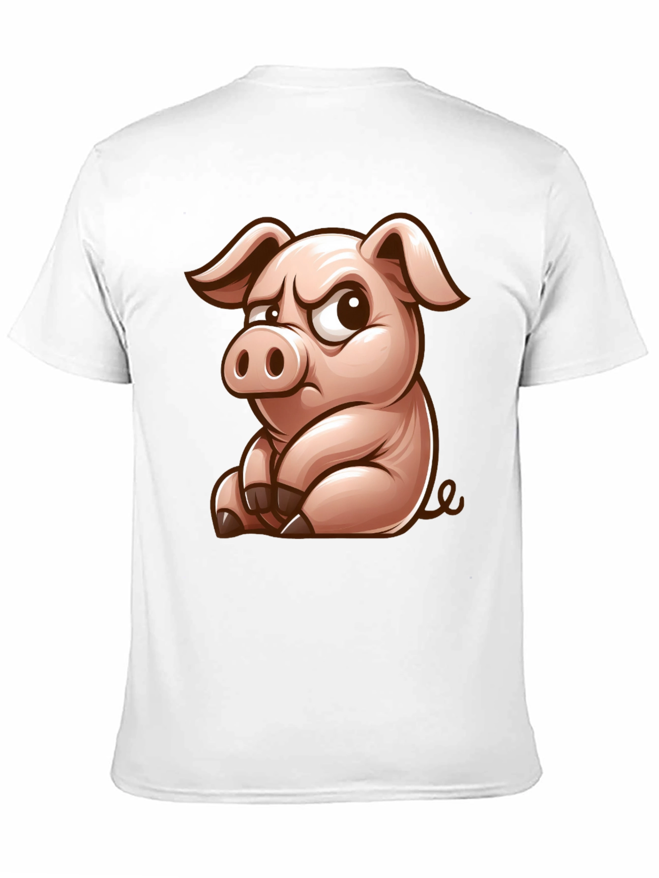 Grumpy Pig Graphic T-Shirt - Funny Cartoon Pig Tee