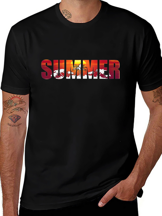 Summer Sunset Graphic T-Shirt - Tropical Vibes