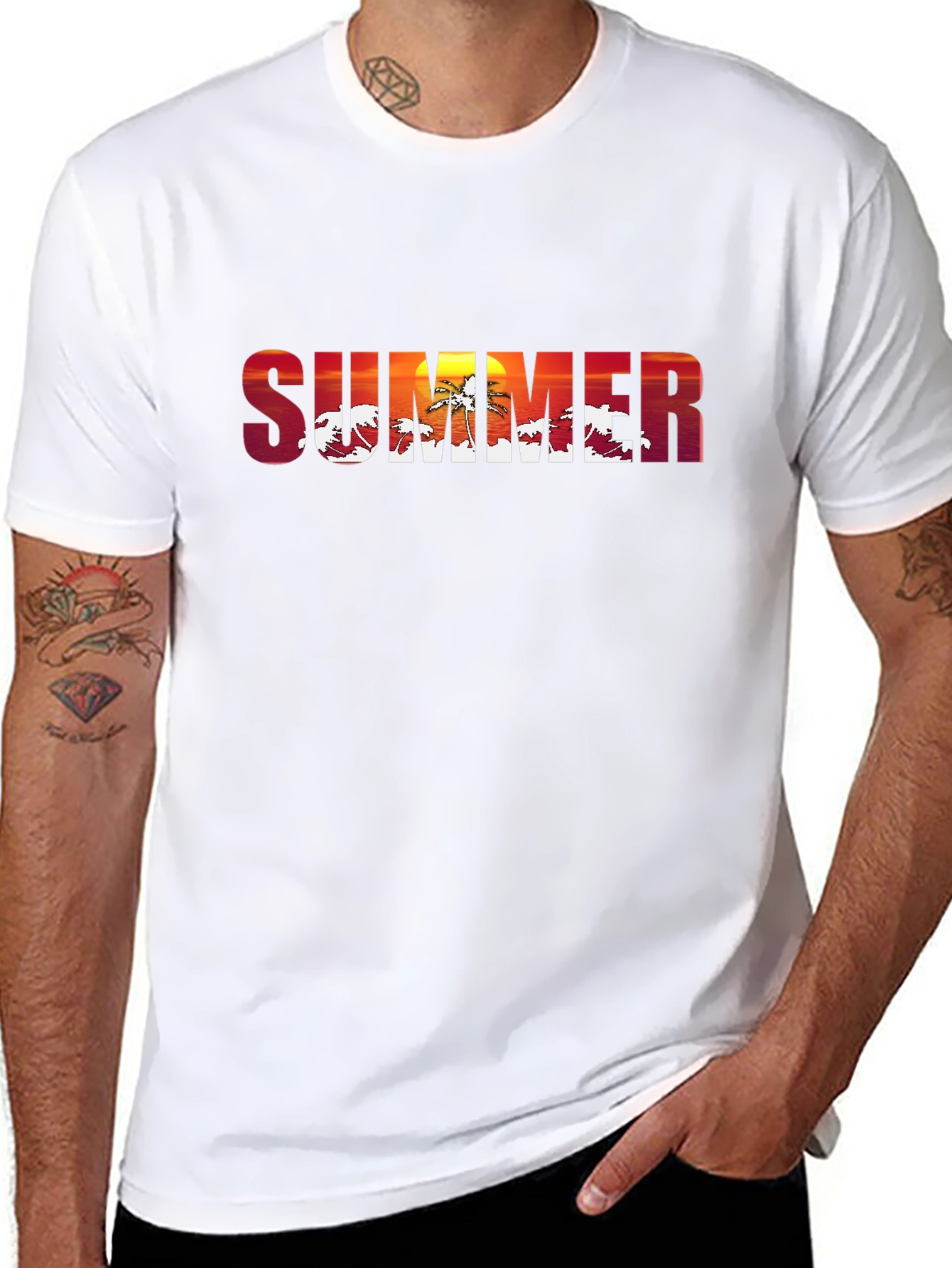 Summer Sunset Graphic T-Shirt - Tropical Vibes
