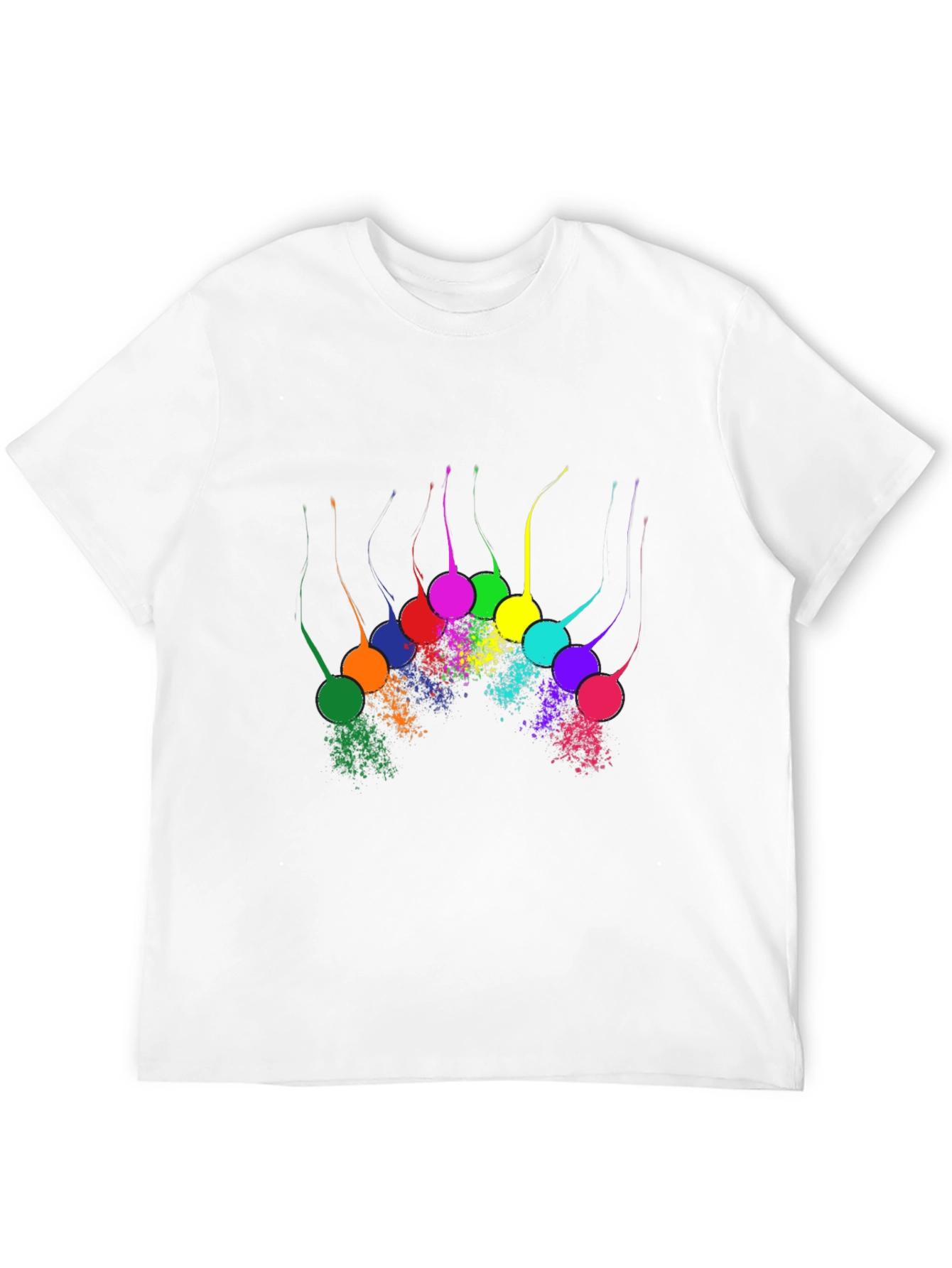 Abstract Splatter Print Black T-Shirt
