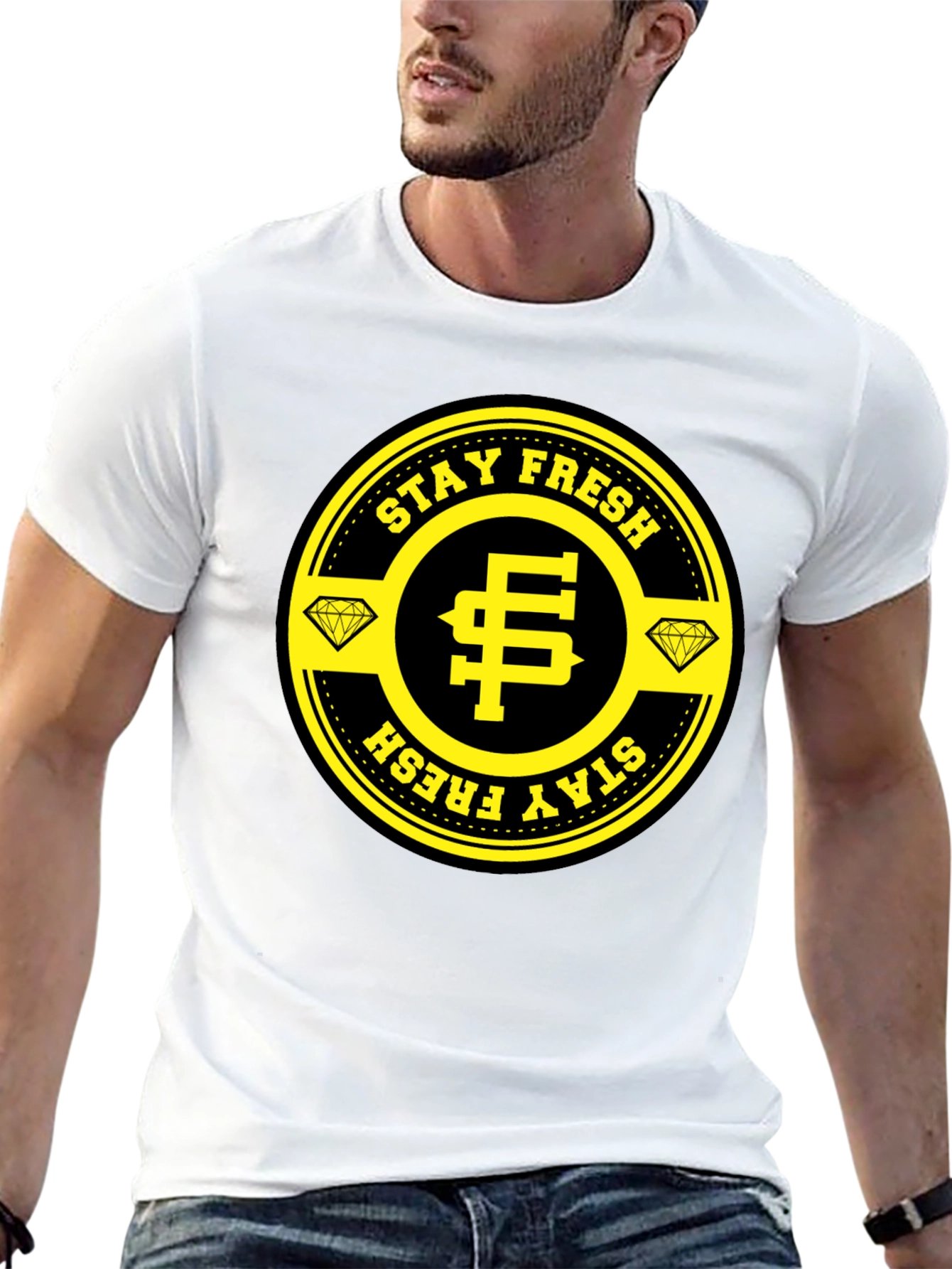 Stay Fresh Black T-Shirt - Diamond Edition