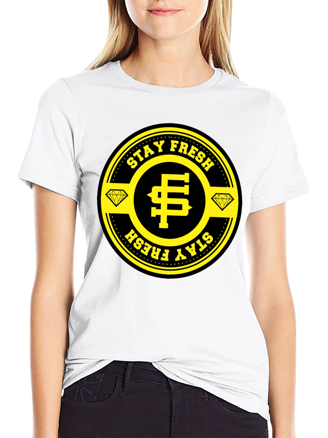 Stay Fresh Black T-Shirt - Diamond Edition