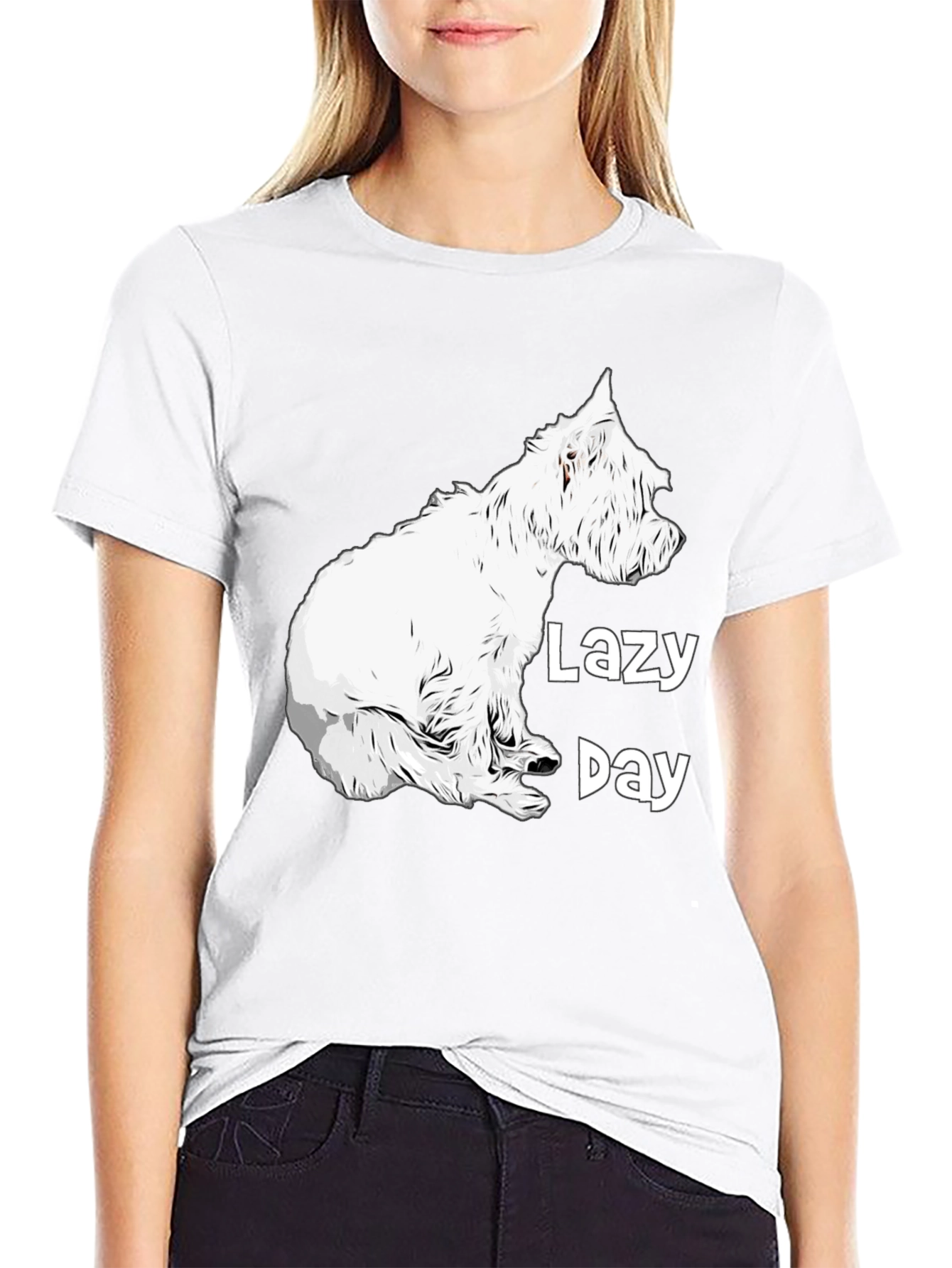 Lazy Day Dog Graphic Tee - Comfy Black T-Shirt
