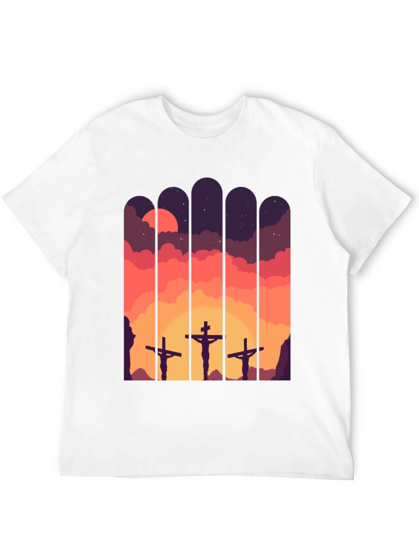 Calvary Cross T-Shirt - Sunset Scene