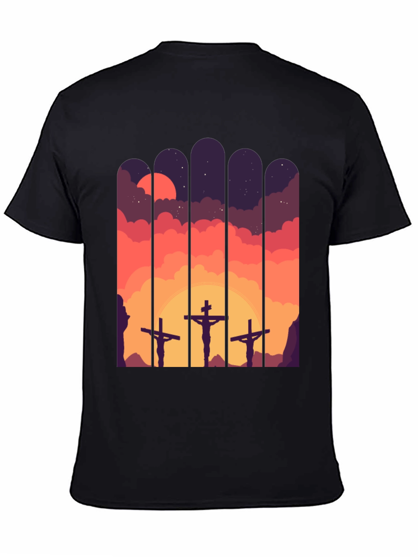 Calvary Cross T-Shirt - Sunset Scene