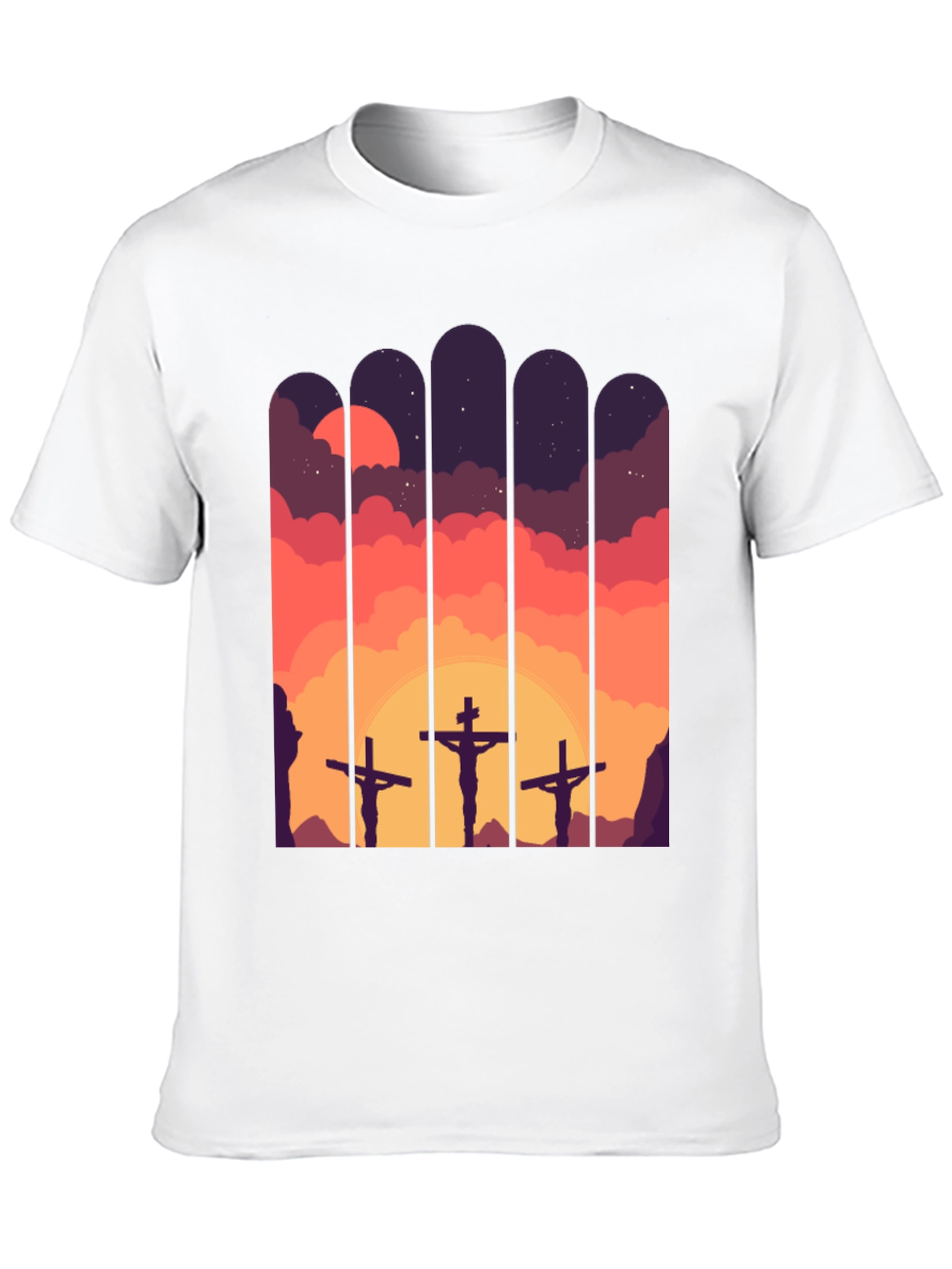 Calvary Cross T-Shirt - Sunset Scene