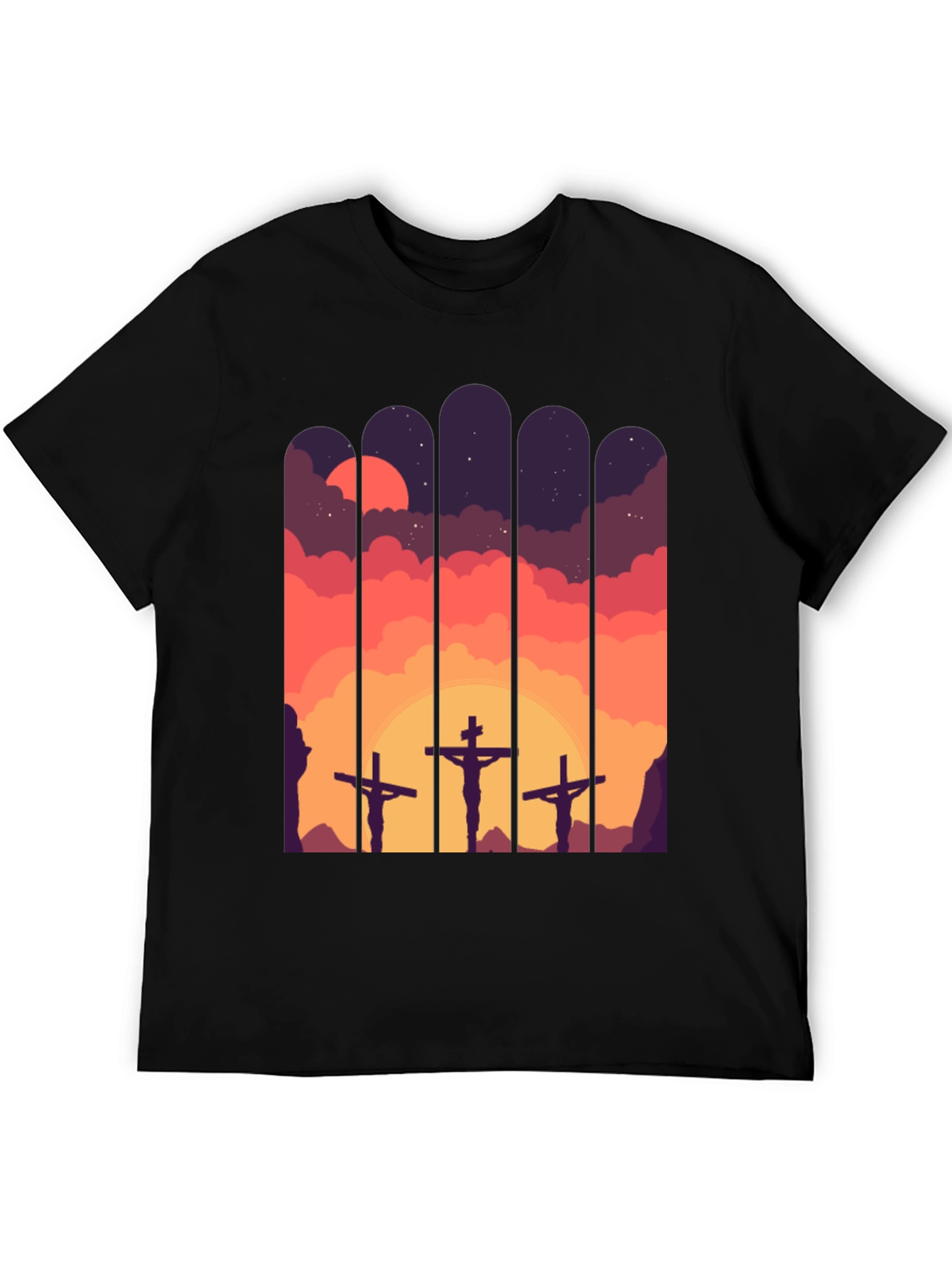 Calvary Cross T-Shirt - Sunset Scene