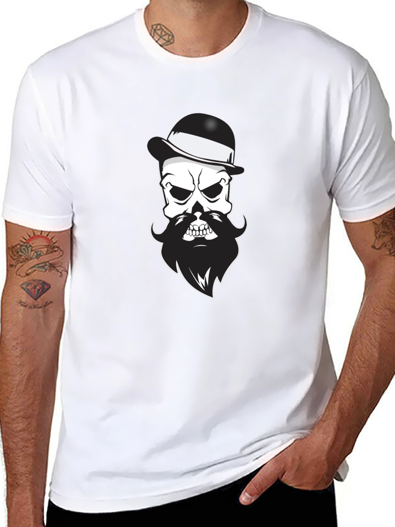 Bearded Skull T-Shirt - Mens Black Graphic Tee