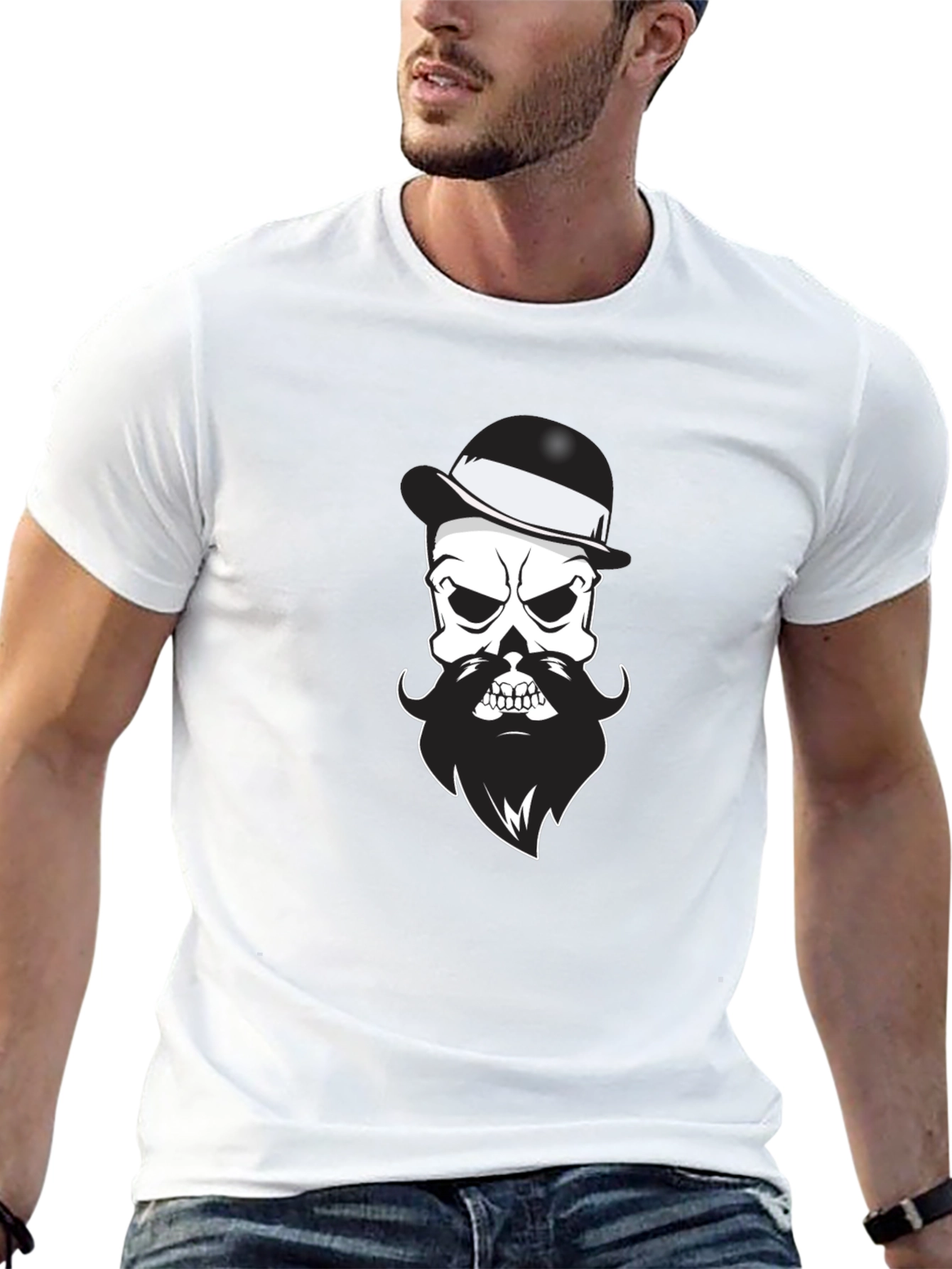 Bearded Skull T-Shirt - Mens Black Graphic Tee
