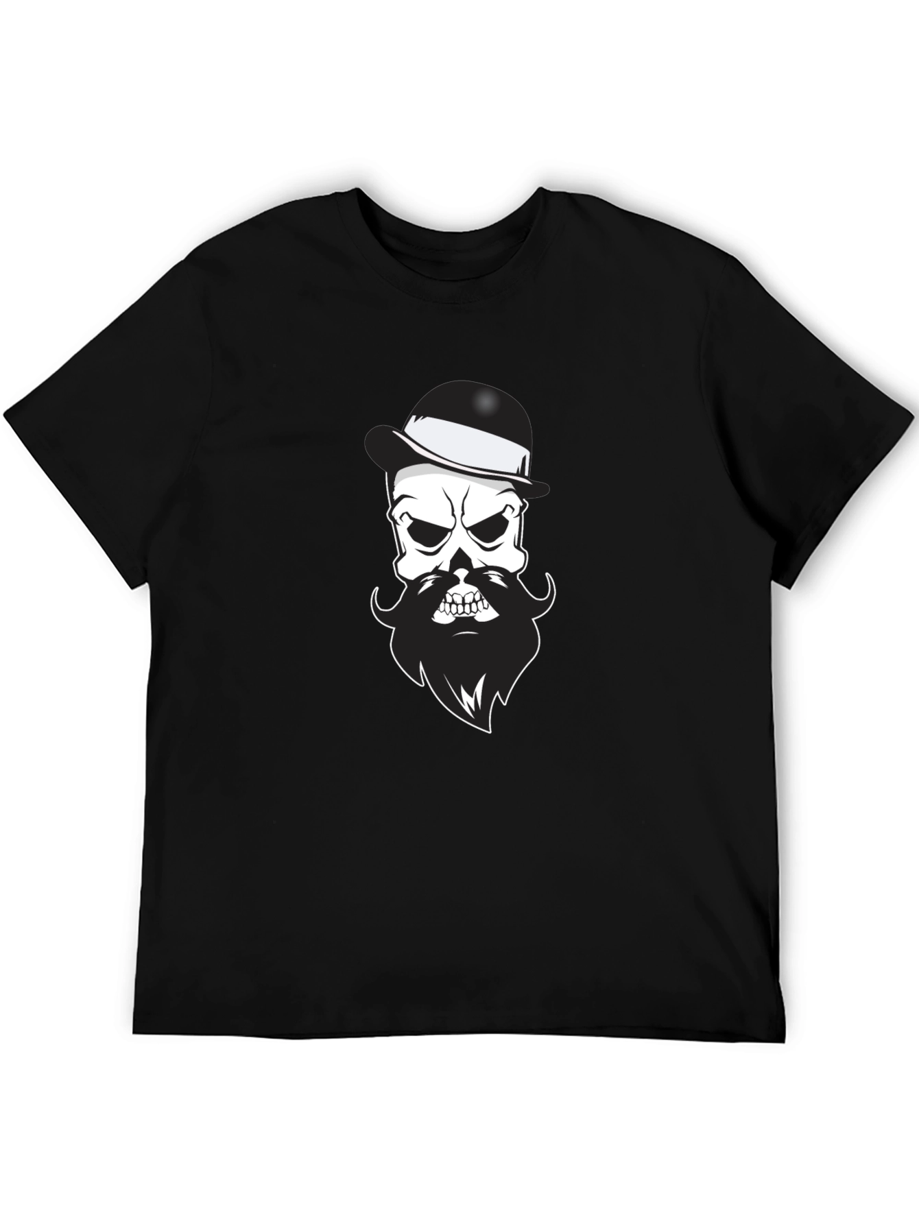 Bearded Skull T-Shirt - Mens Black Graphic Tee