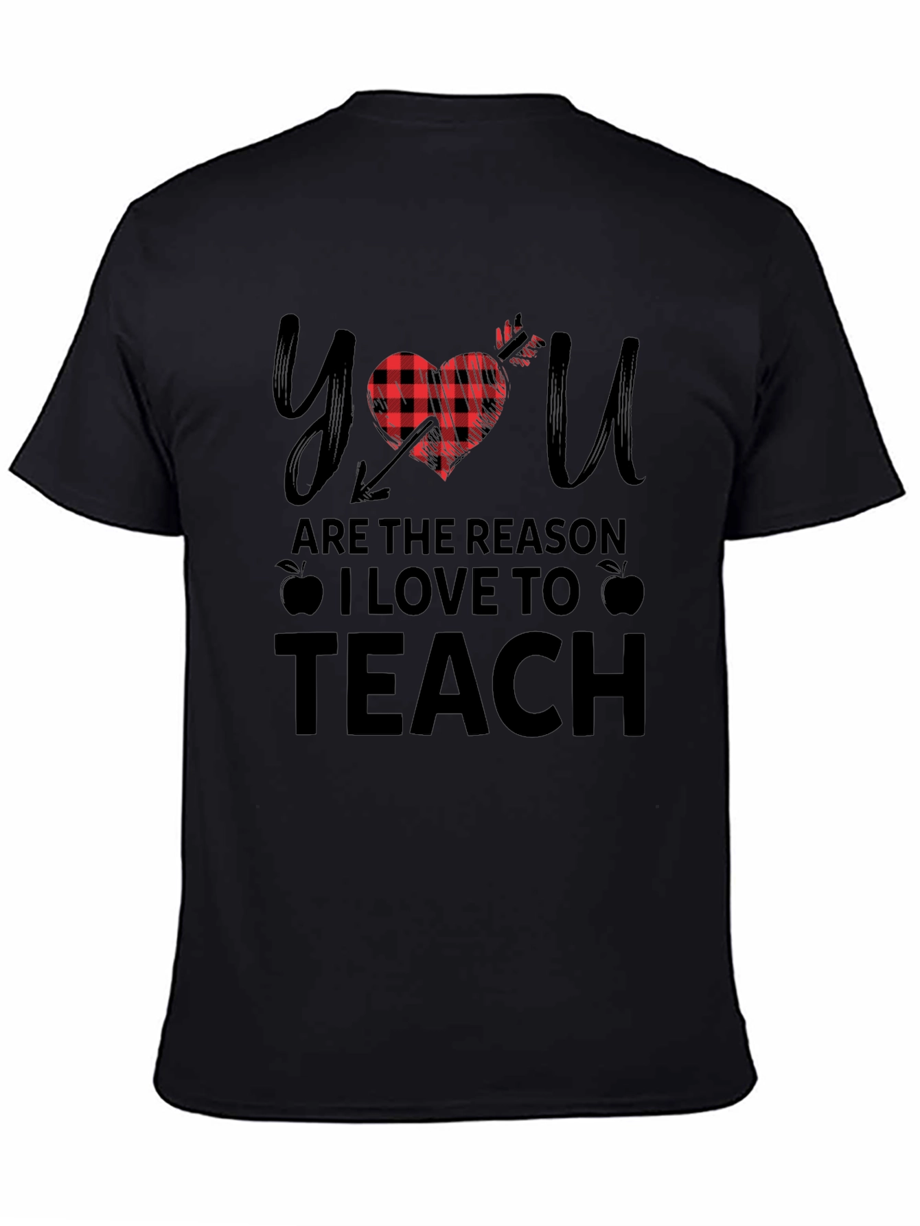 Teacher Appreciation Buffalo Plaid Heart T-Shirt