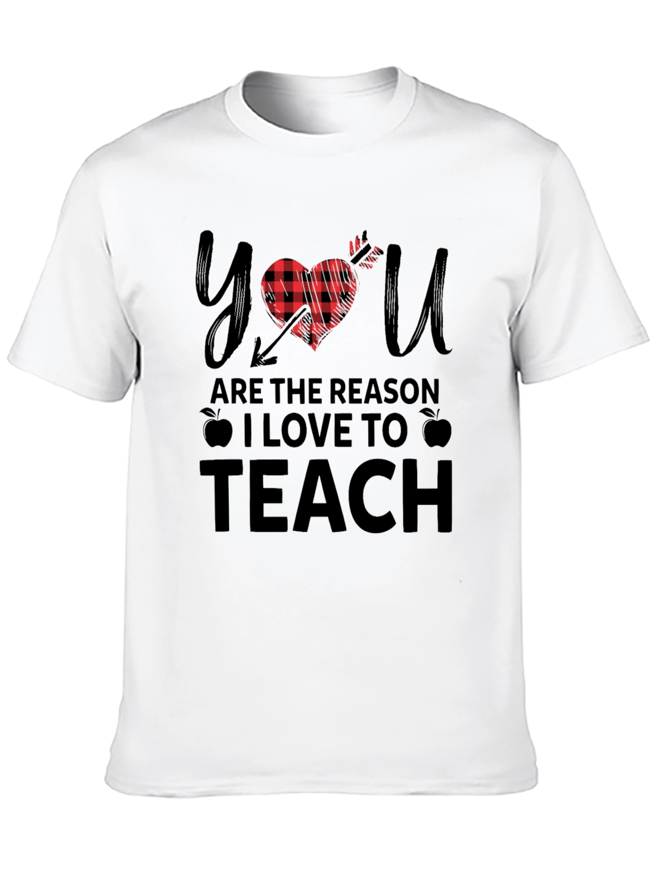 Teacher Appreciation Buffalo Plaid Heart T-Shirt