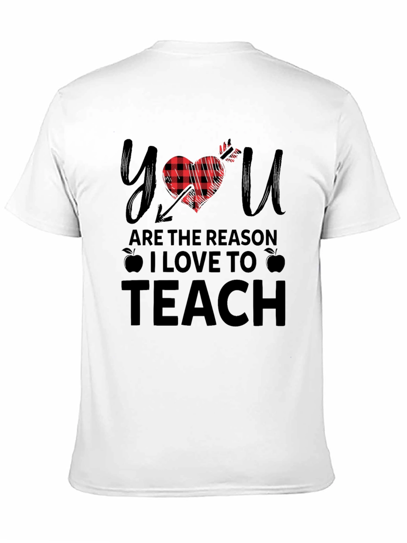 Teacher Appreciation Buffalo Plaid Heart T-Shirt