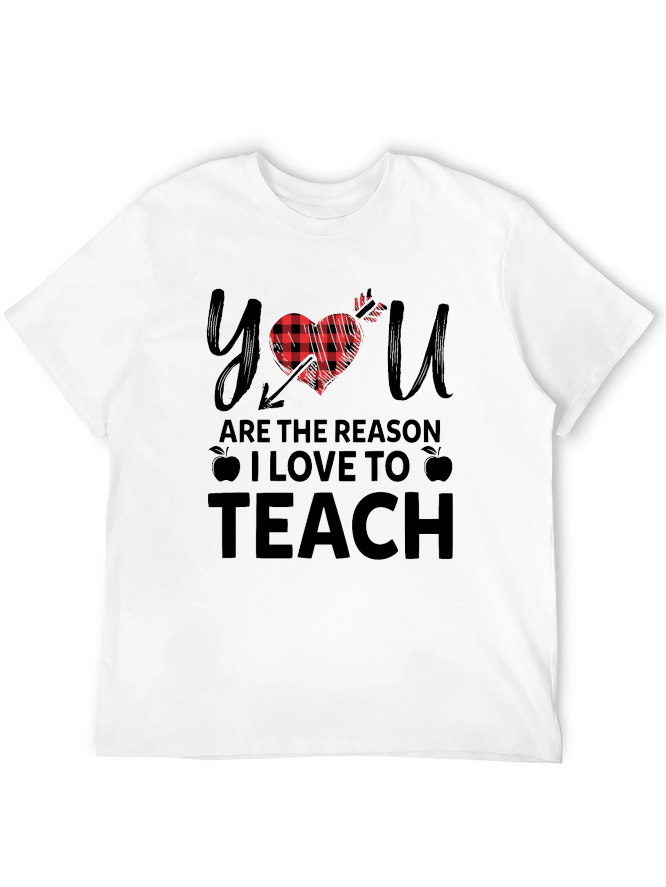 Teacher Appreciation Buffalo Plaid Heart T-Shirt