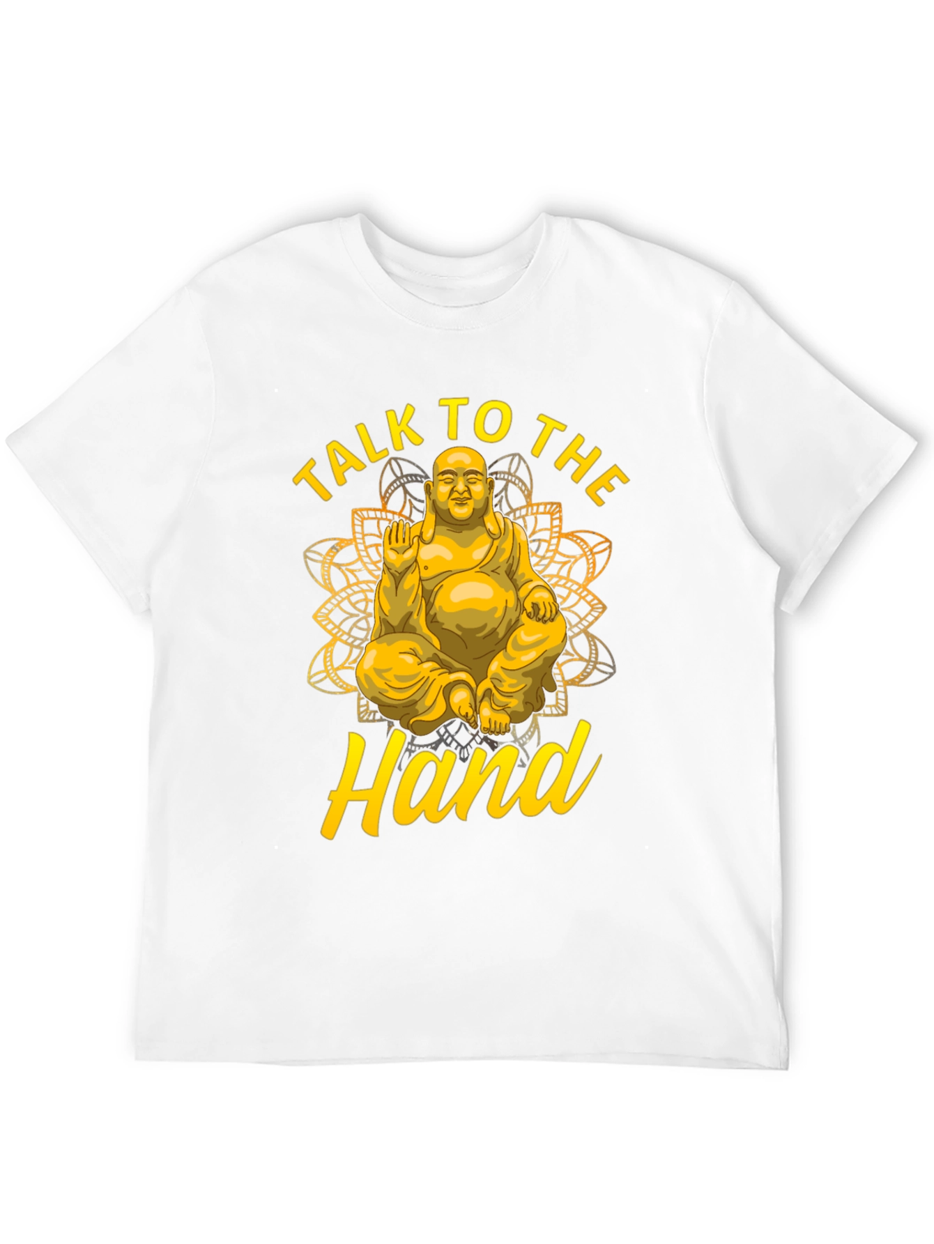 Talk To The Hand Buddha Graphic Tee - Black
