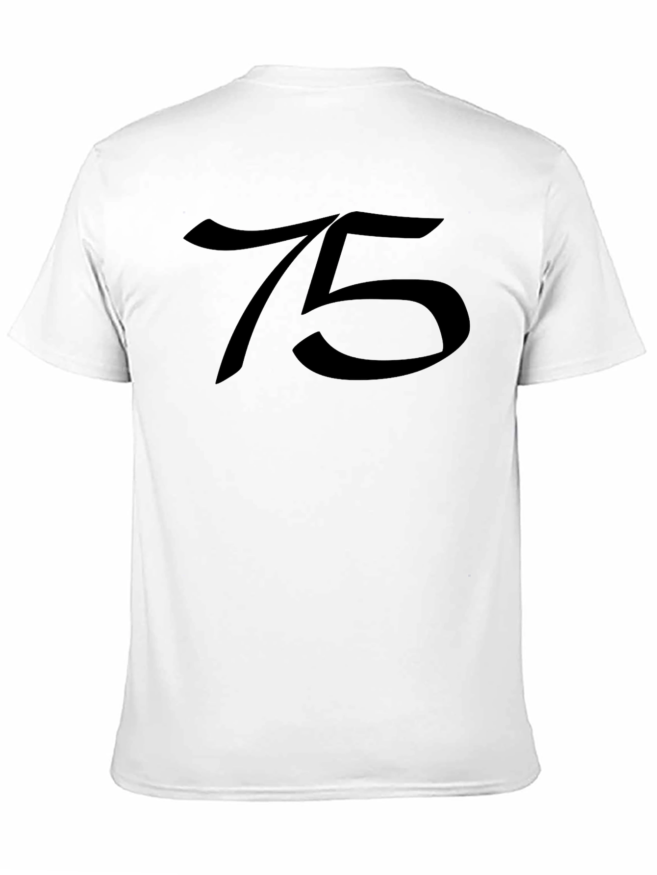 Stylish Black T-Shirt with 75 Design