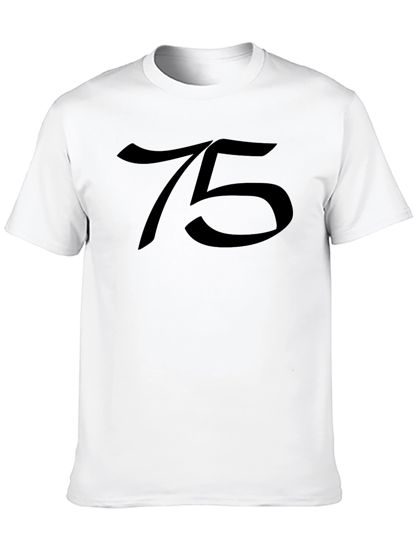 Stylish Black T-Shirt with 75 Design