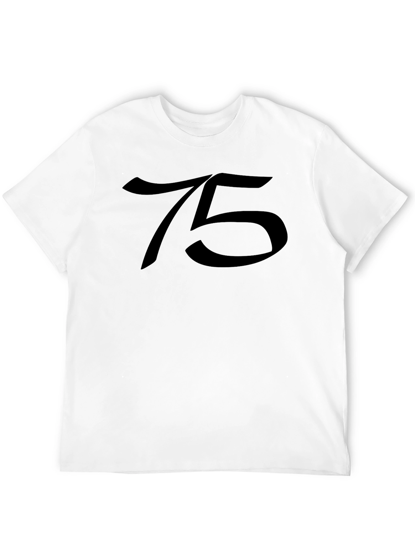 Stylish Black T-Shirt with 75 Design