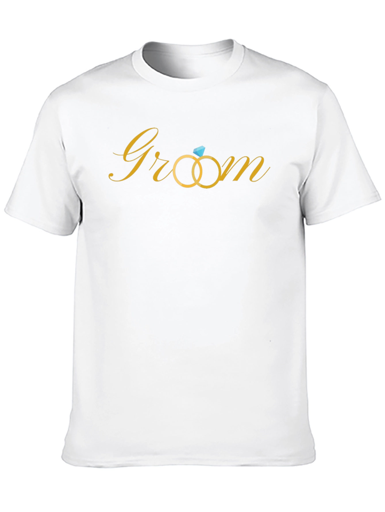 Groom Wedding T-Shirt - Gold Rings