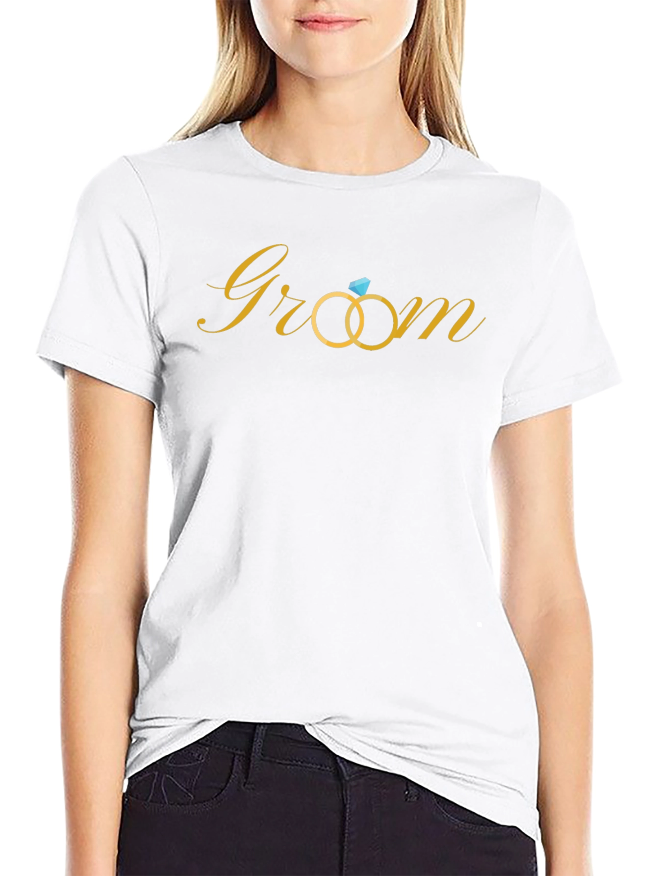 Groom Wedding T-Shirt - Gold Rings
