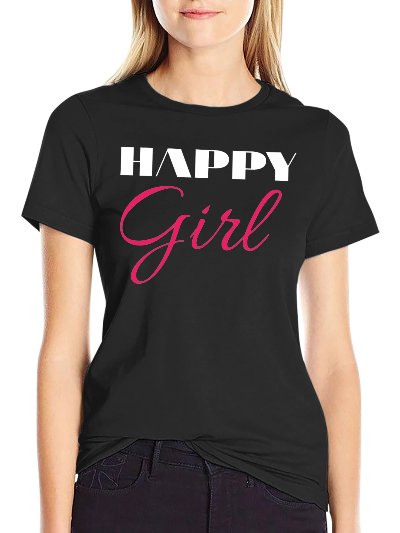 Happy Girl Graphic Tee - Stylish Comfort