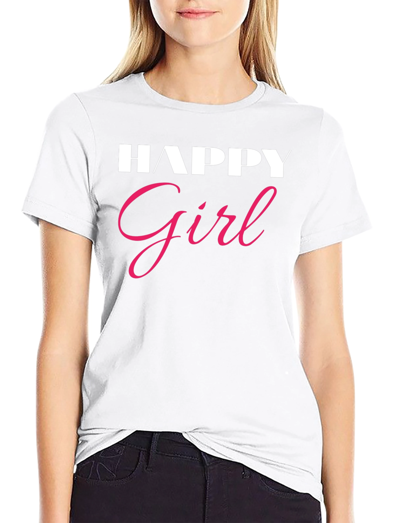 Happy Girl Graphic Tee - Stylish Comfort