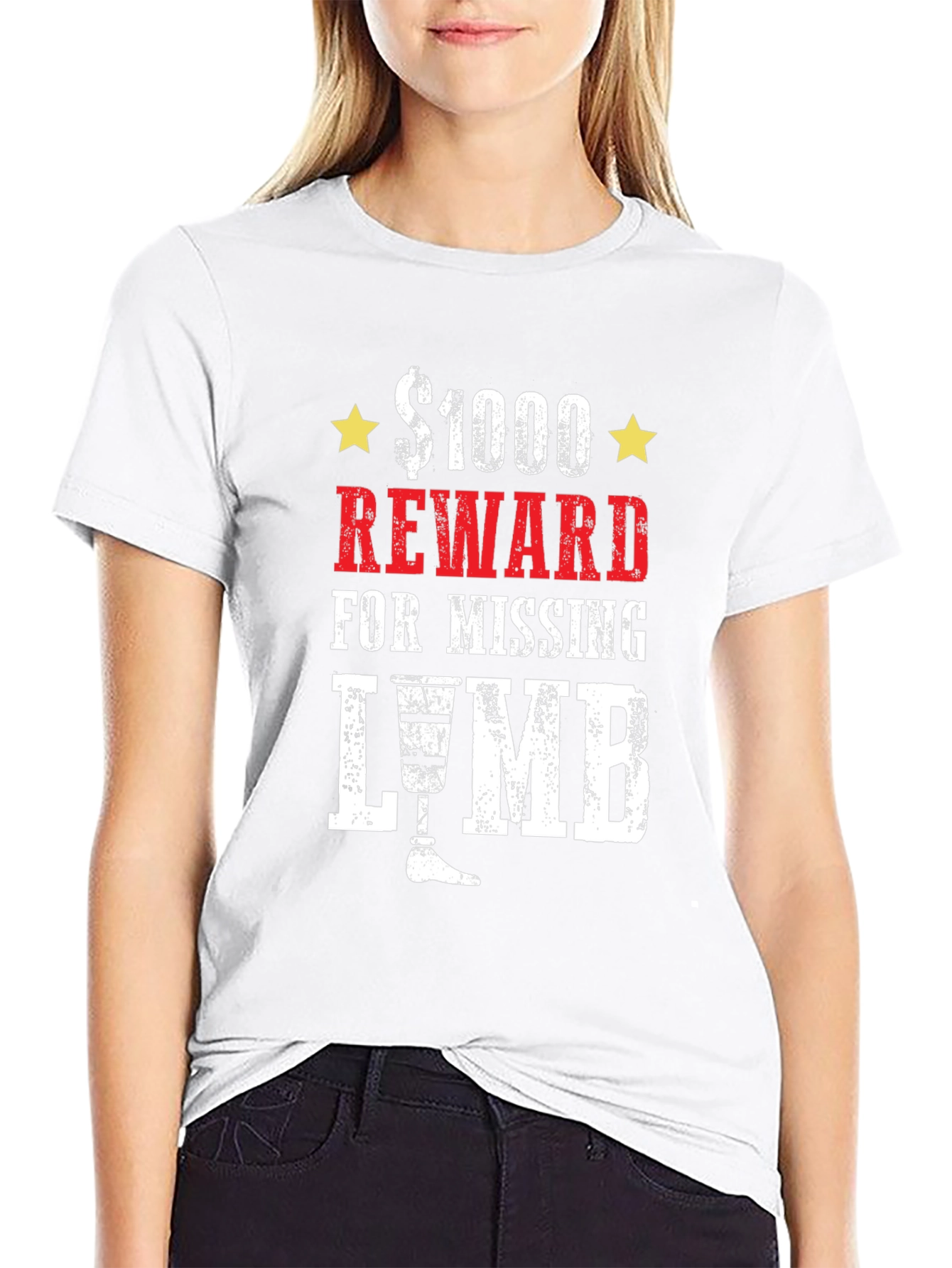 $1000 Reward Missing Limb Humor Graphic T-Shirt