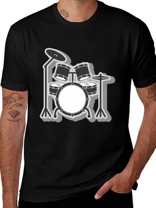 Drum Kit Graphic Tee - Music Lover Shirt