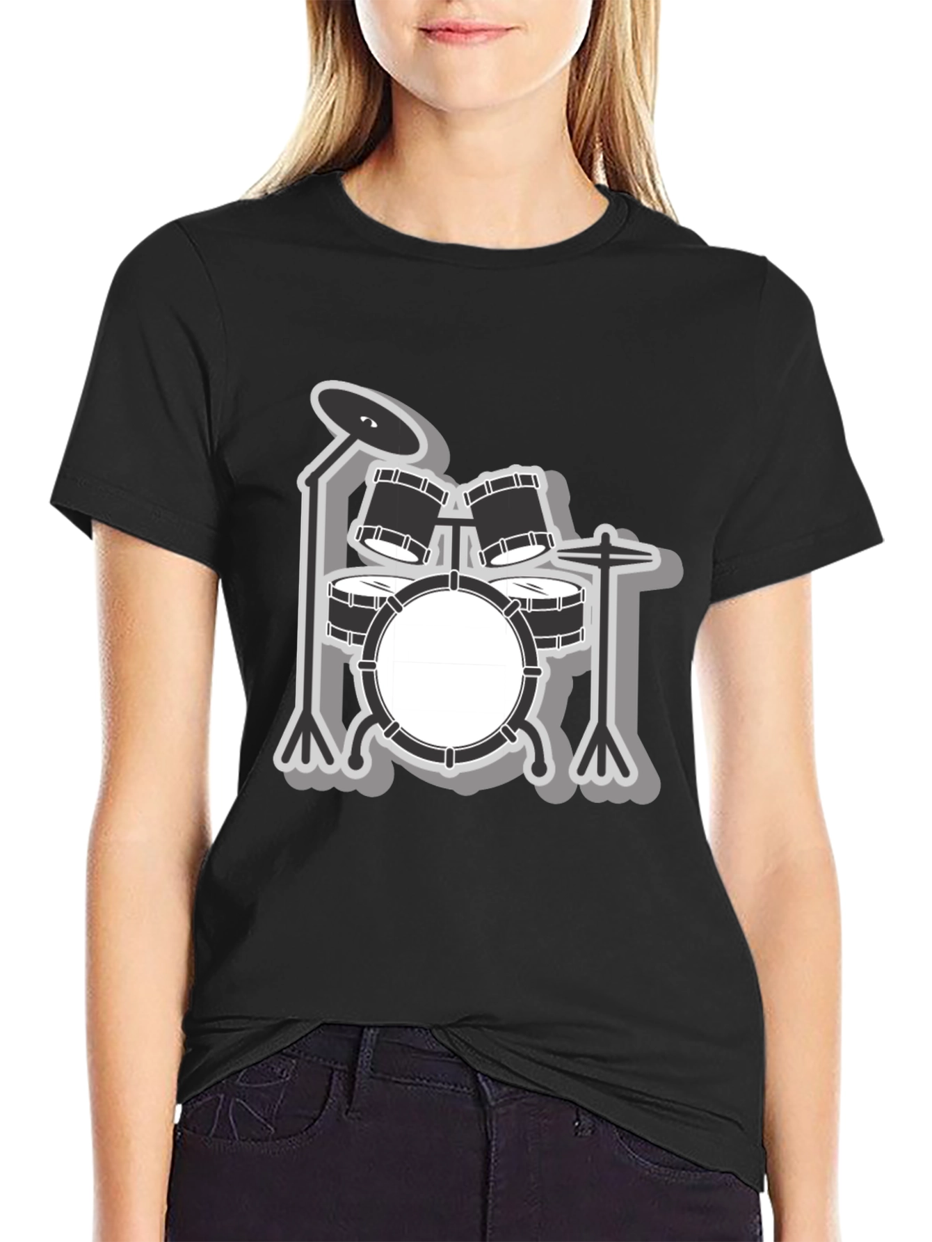 Drum Kit Graphic Tee - Music Lover Shirt