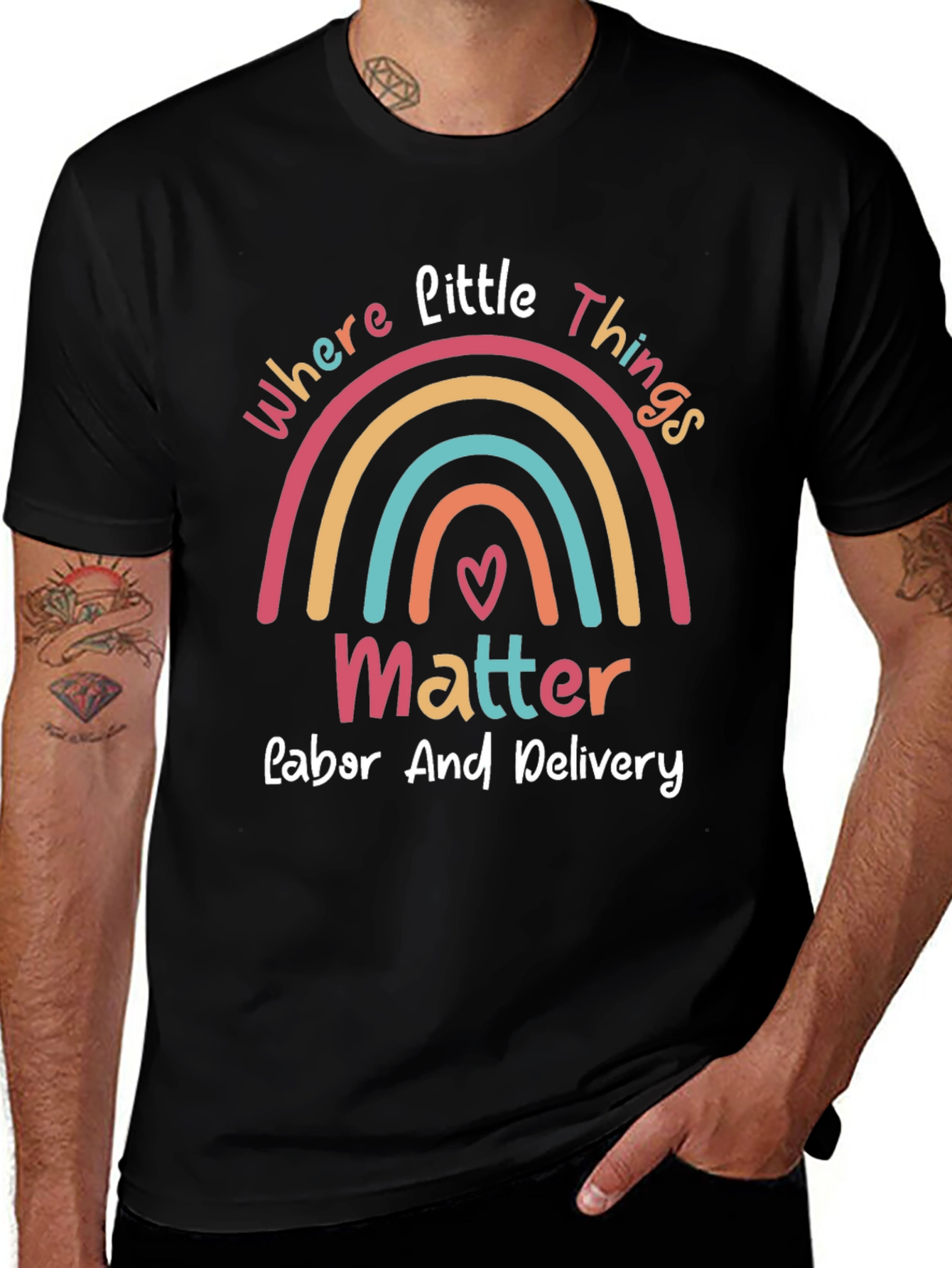 Labor & Delivery Rainbow Graphic Tee