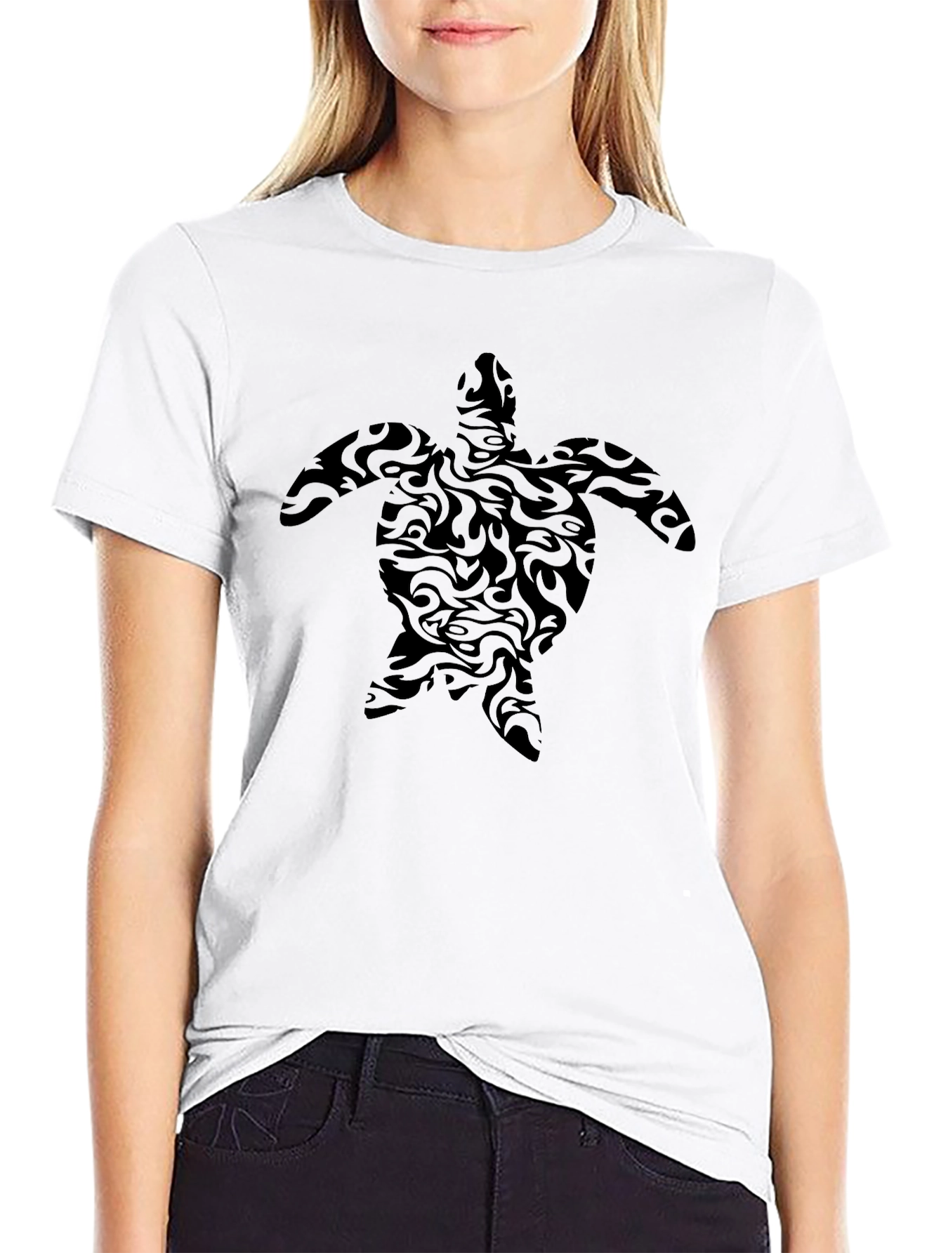 Black Turtle Graphic T-Shirt - Casual Style