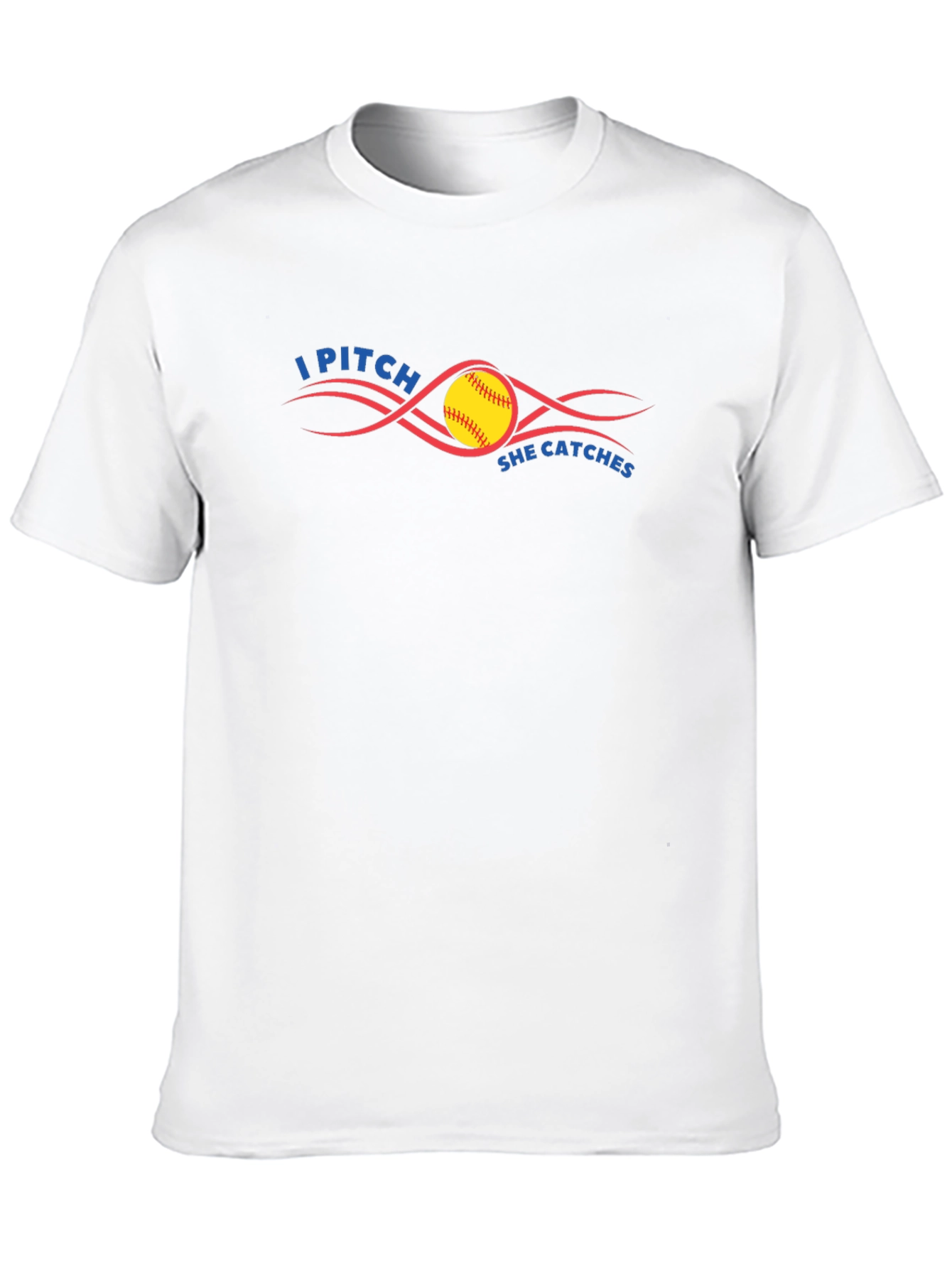 I Pitch She Catches Softball T-Shirt