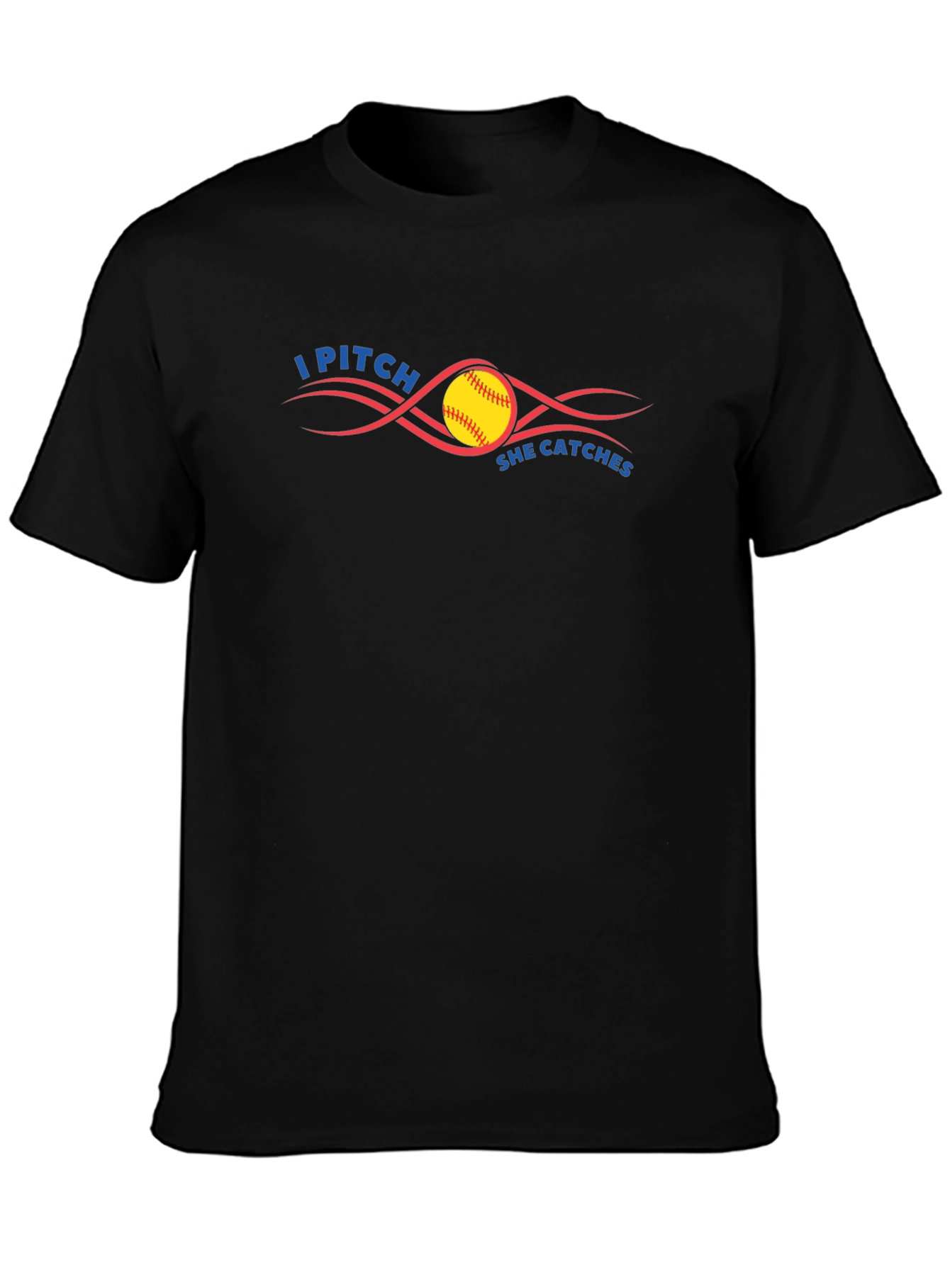 I Pitch She Catches Softball T-Shirt