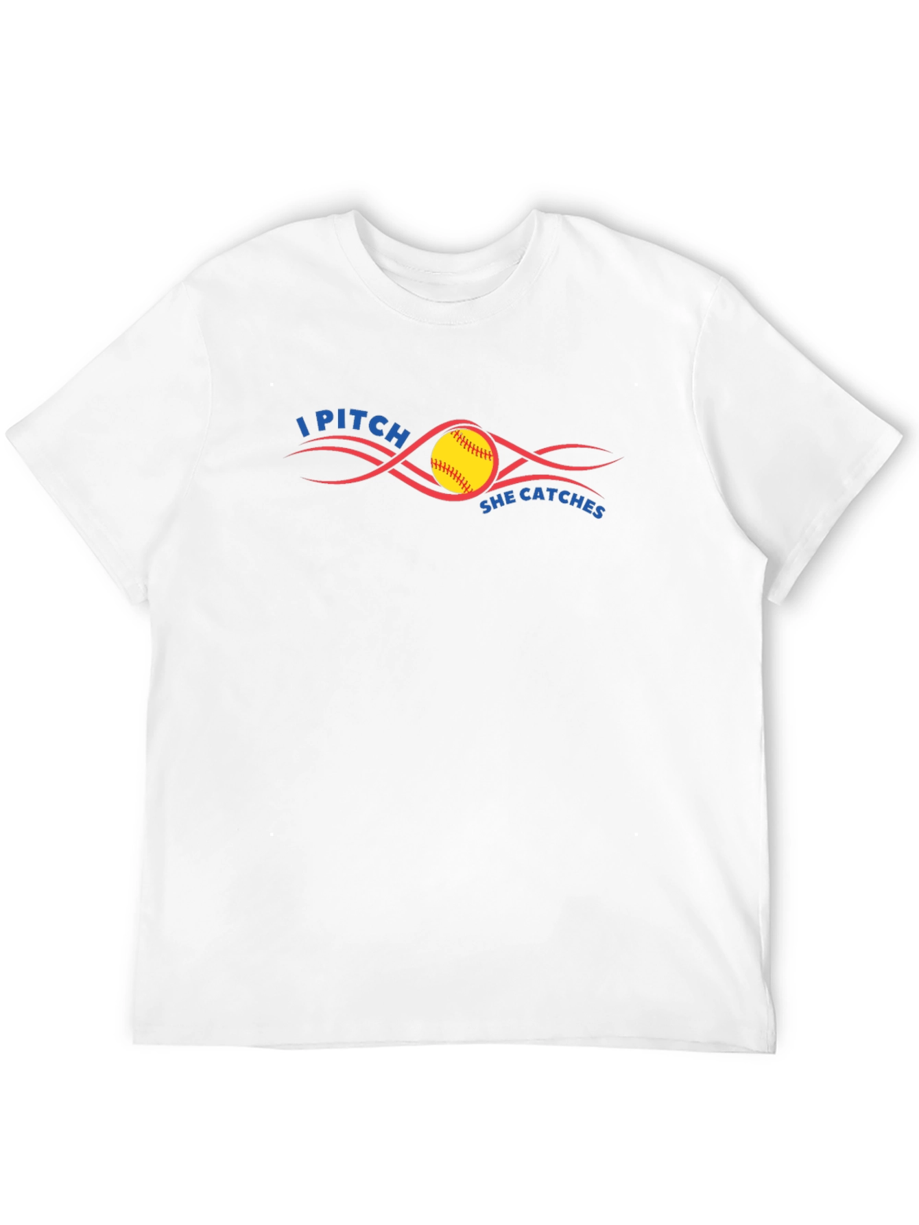I Pitch She Catches Softball T-Shirt