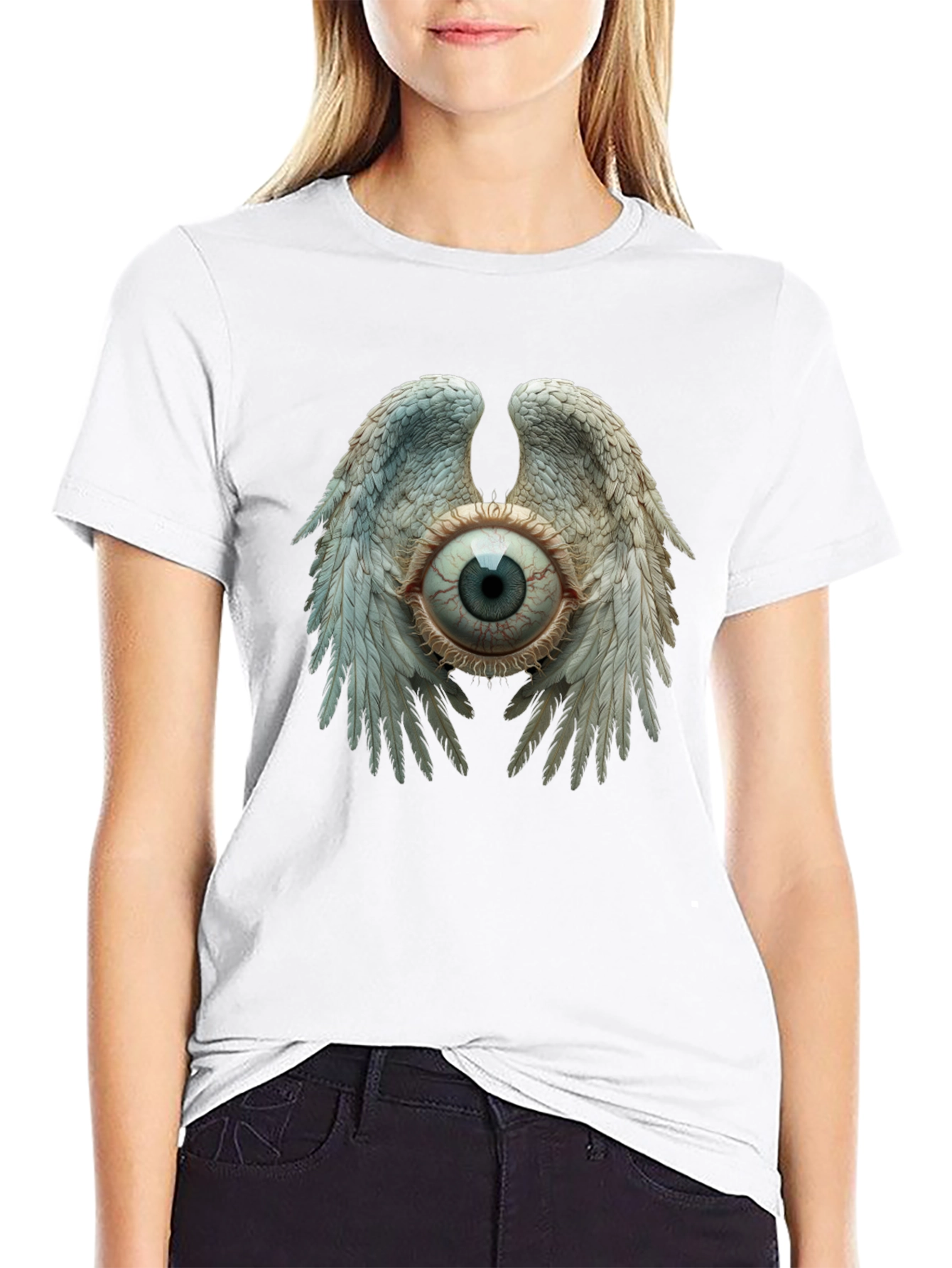 Eye with Wings Graphic Tee - Unique Design