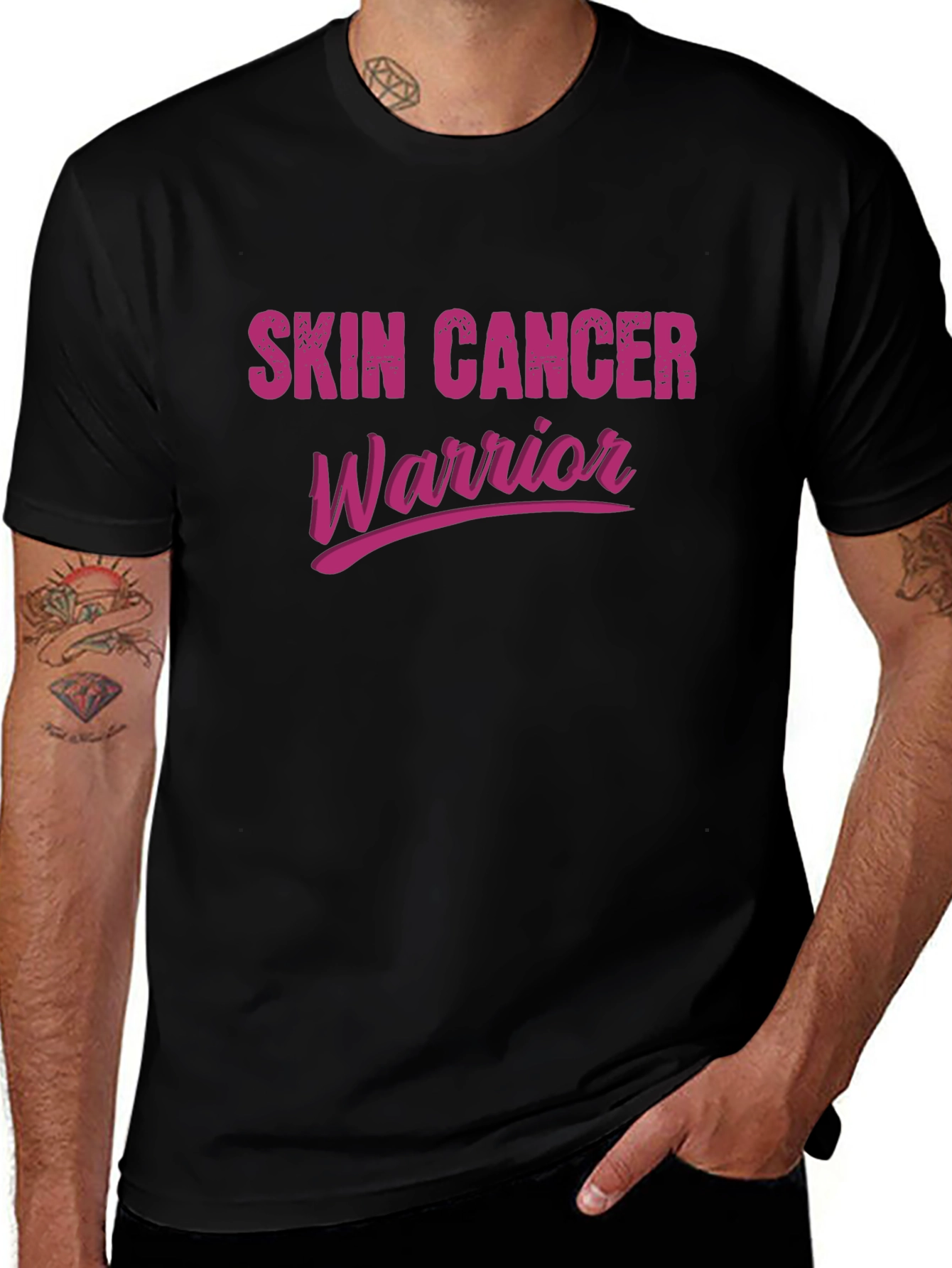 Skin Cancer Warrior Graphic Tee - Black