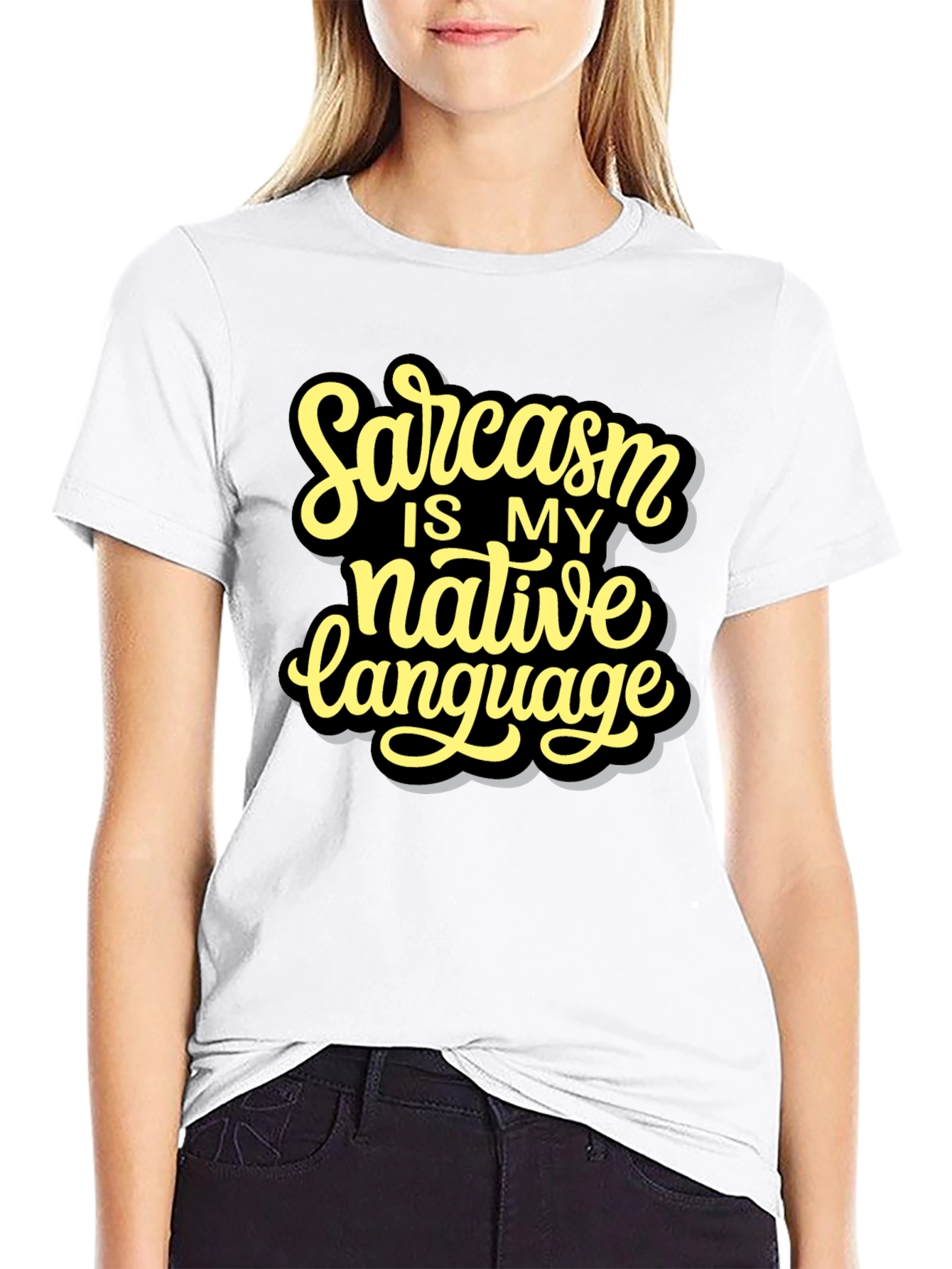 Sarcasm Native Language Black T-Shirt