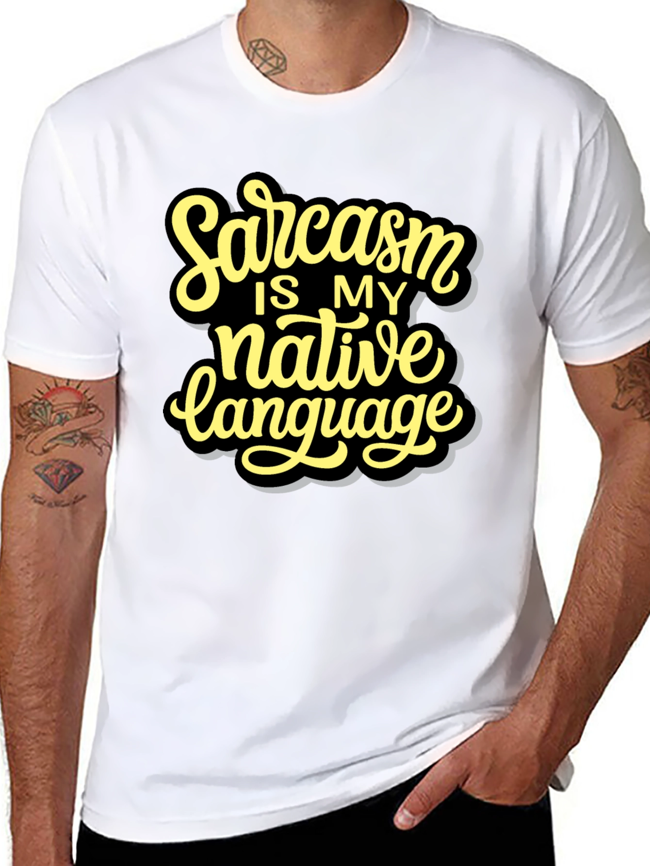 Sarcasm Native Language Black T-Shirt