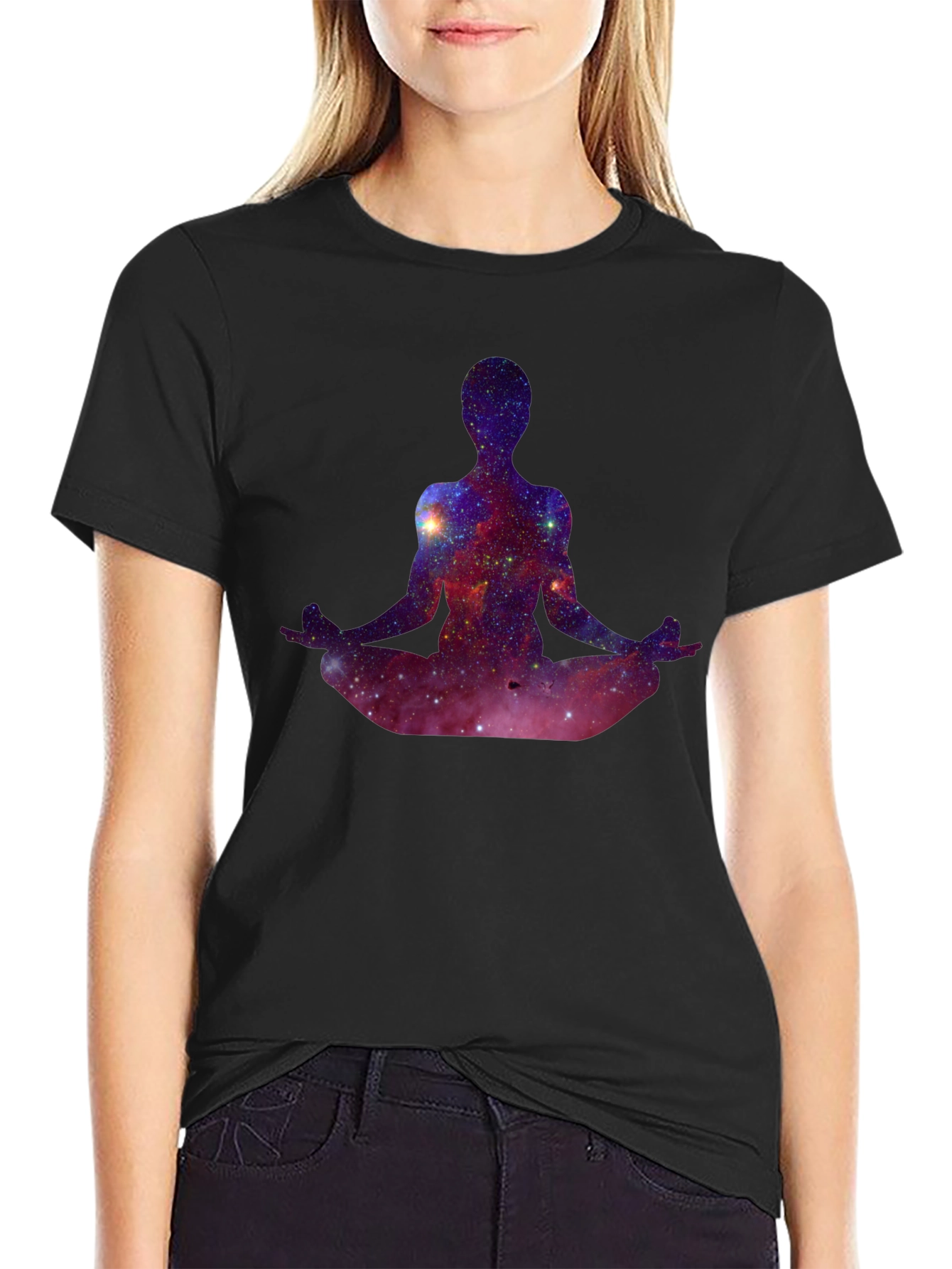 Cosmic Meditation T-Shirt - Galaxy Yoga Tee